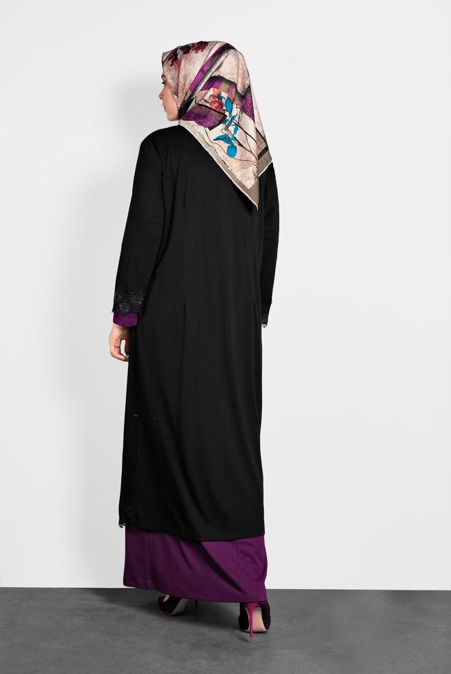 Hijab clothing PURPLE LACY DRESS 2657  - ALVİNA