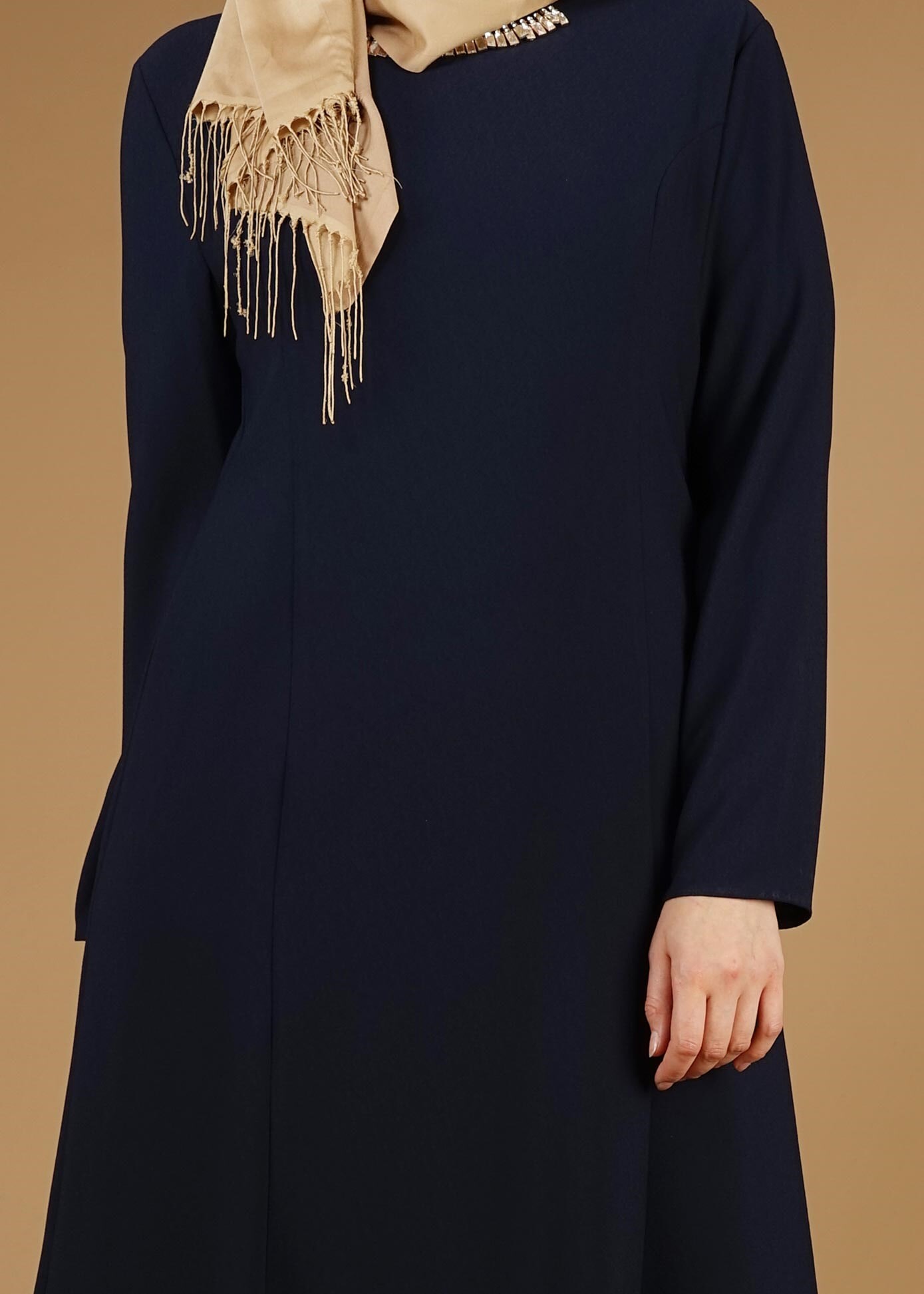 Tesettür giyim LACİVERT 2658 ELBİSE