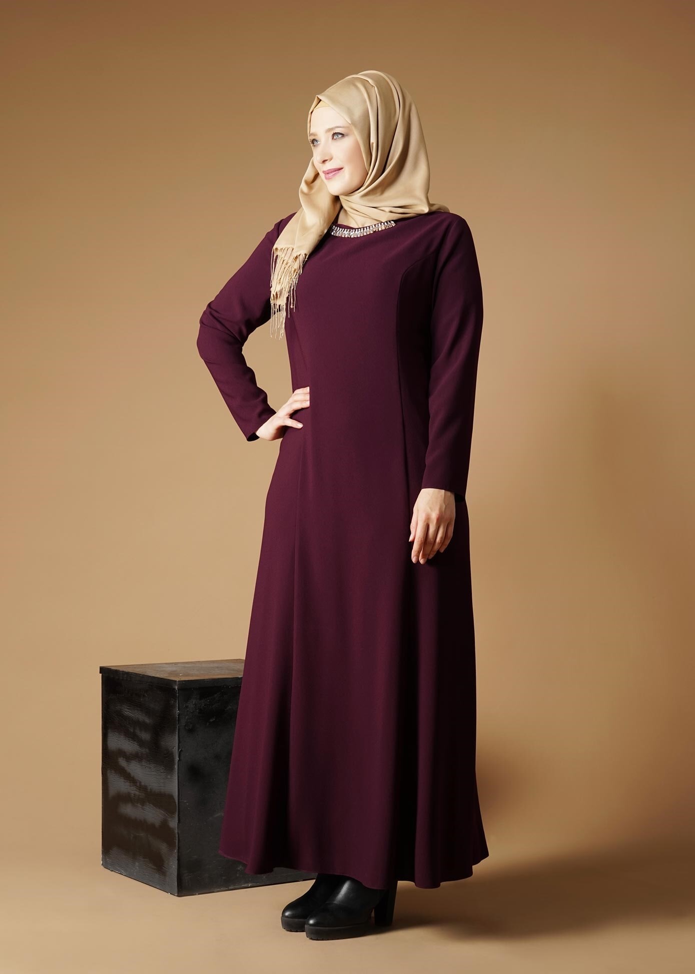 Tesettür giyim MÜRDÜM 2658 ELBİSE