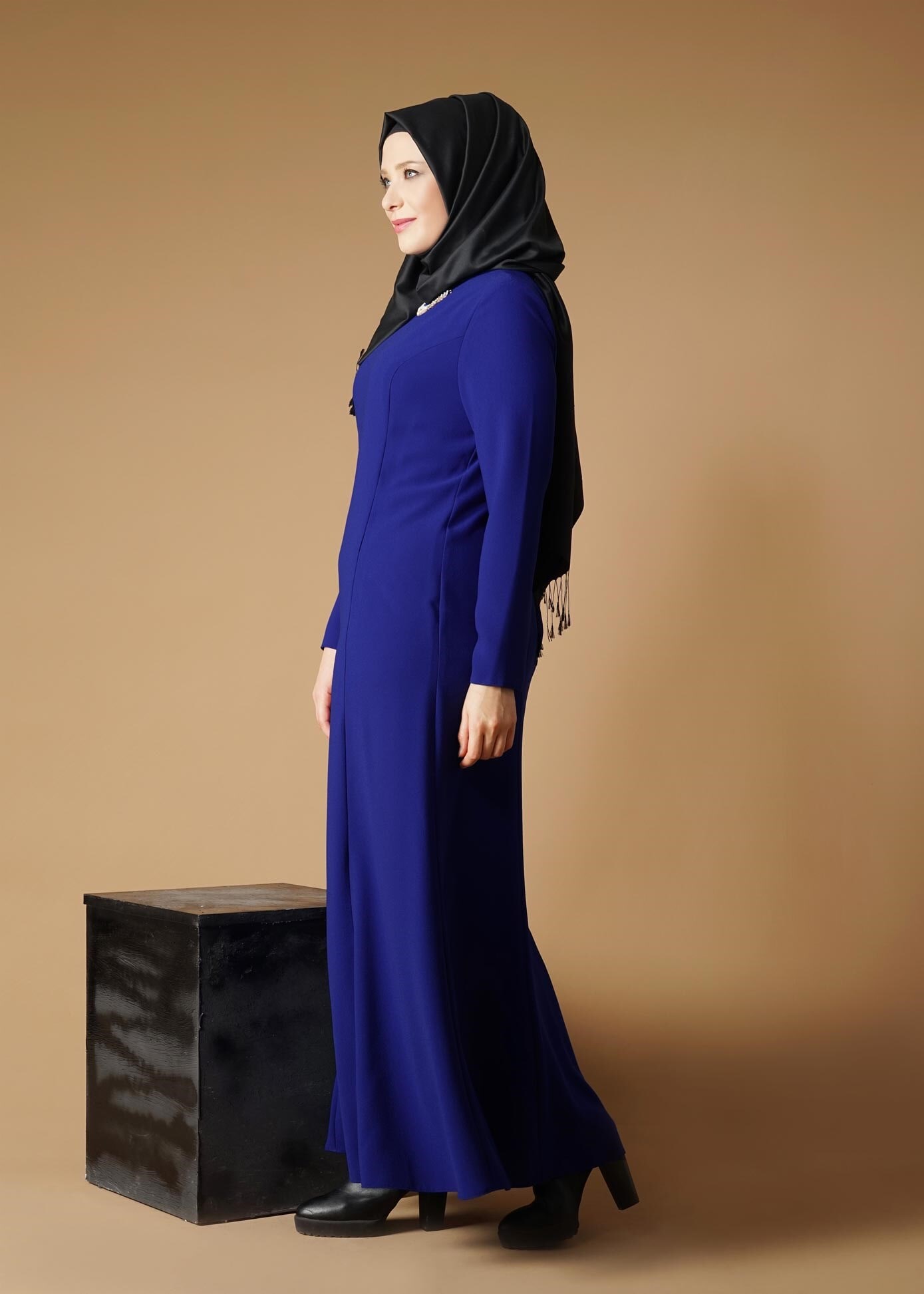 Tesettür giyim LACİVERT 2658 ELBİSE