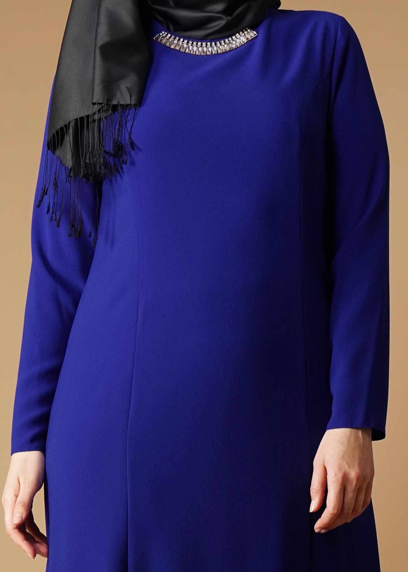 Tesettür giyim LACİVERT 2658 ELBİSE