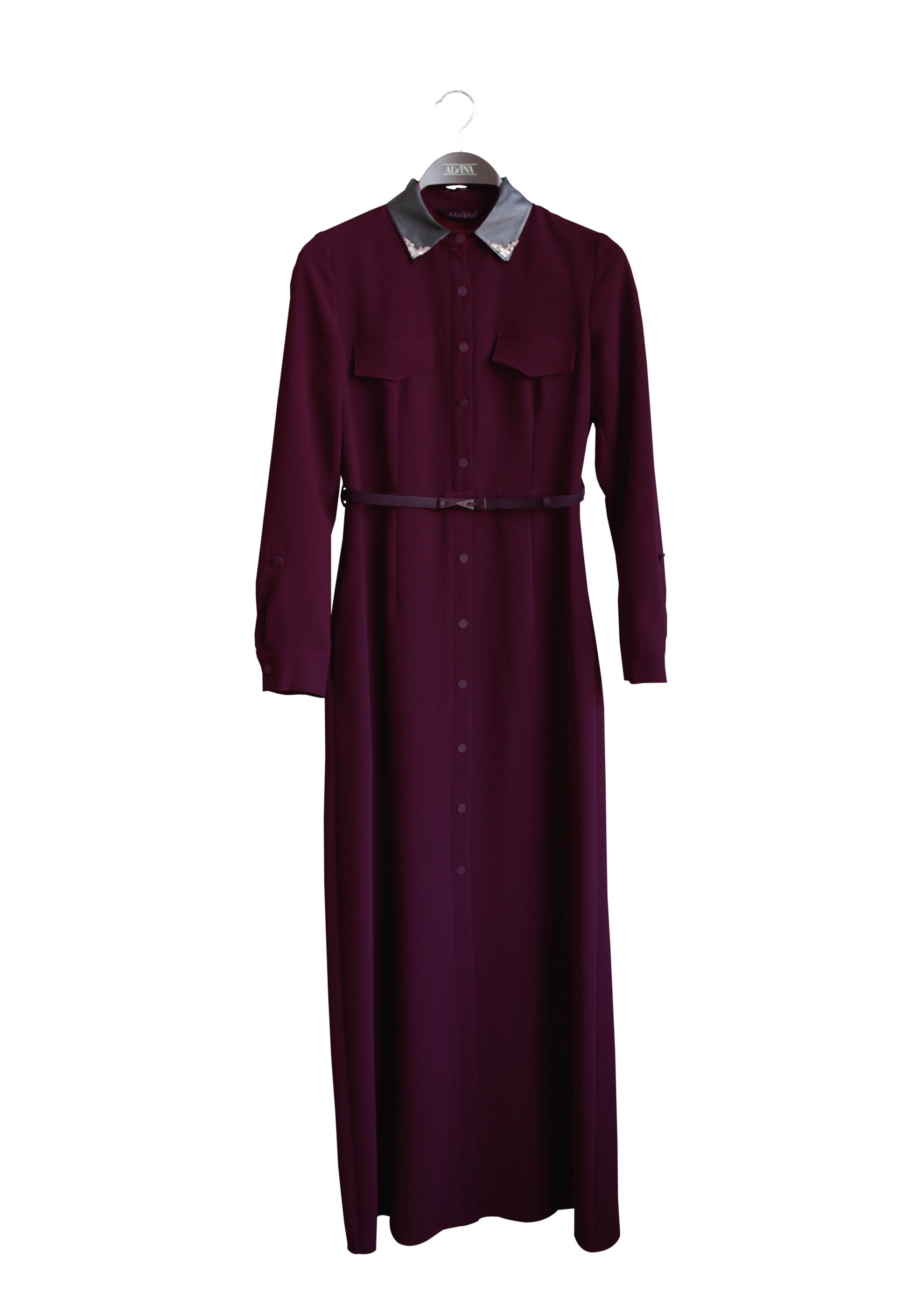 Tesettür giyim MÜRDÜM CEP DETAYLI DÜĞMELİ ELBİSE 4703 