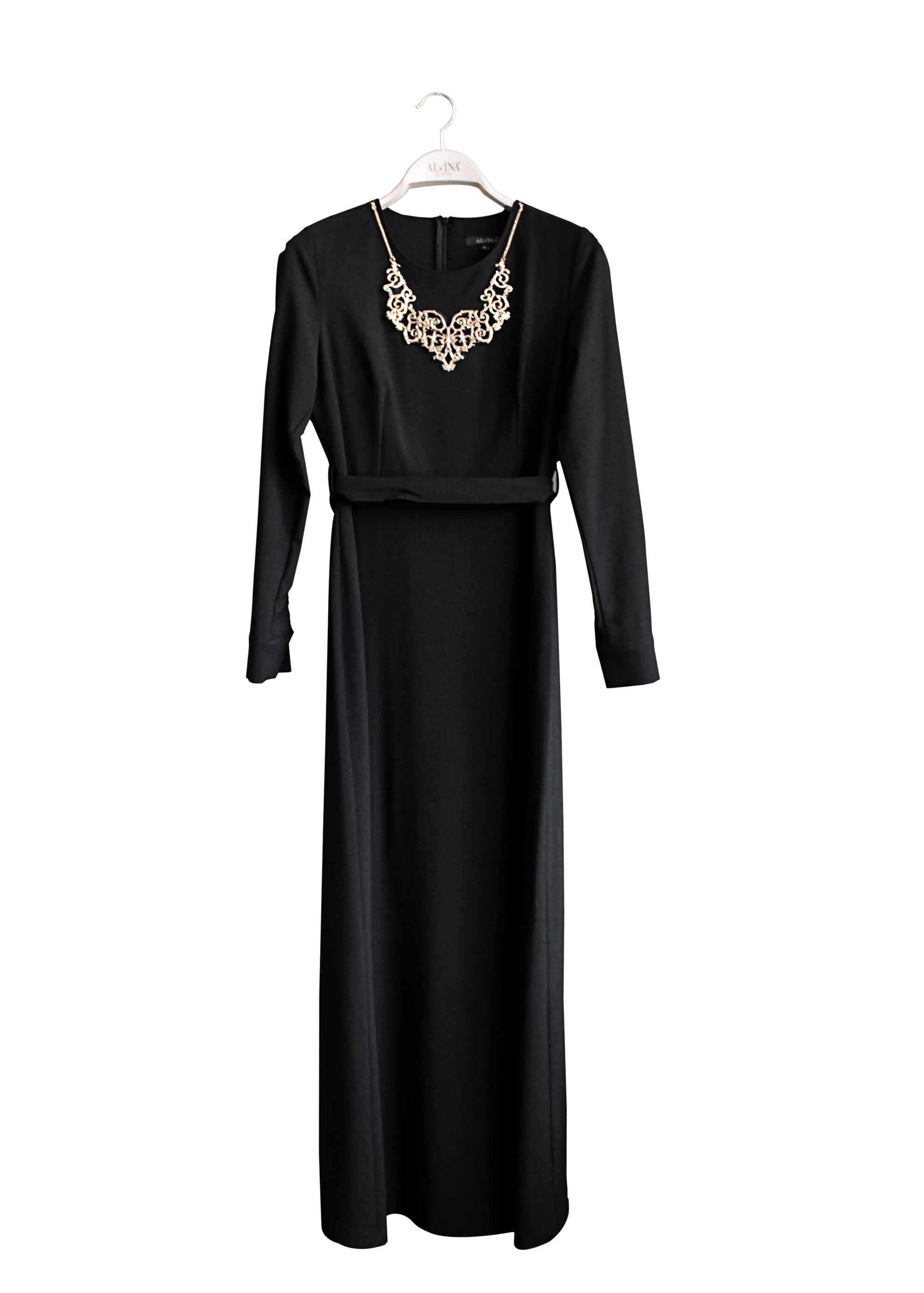 Tesettür giyim SİYAH 4704 ELBİSE