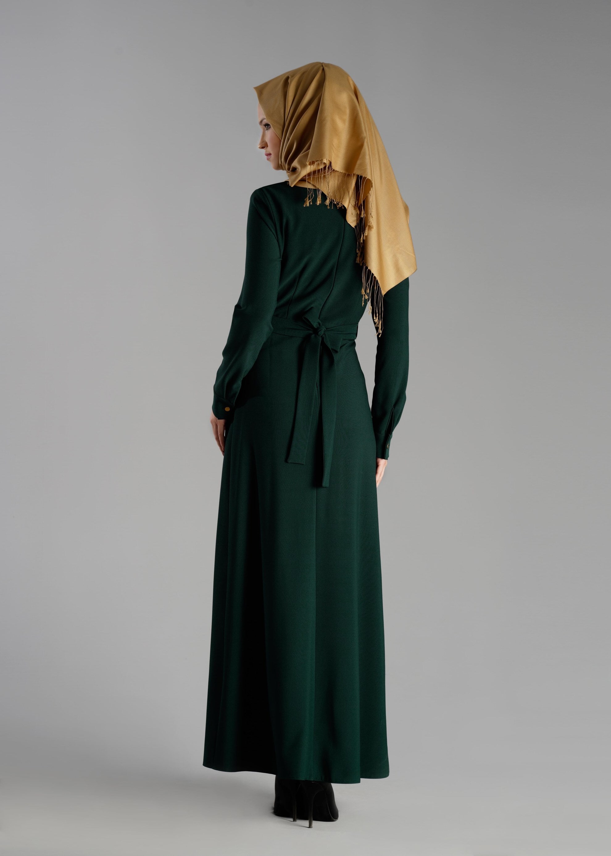 Tesettür giyim YEŞİL 4704 ELBİSE