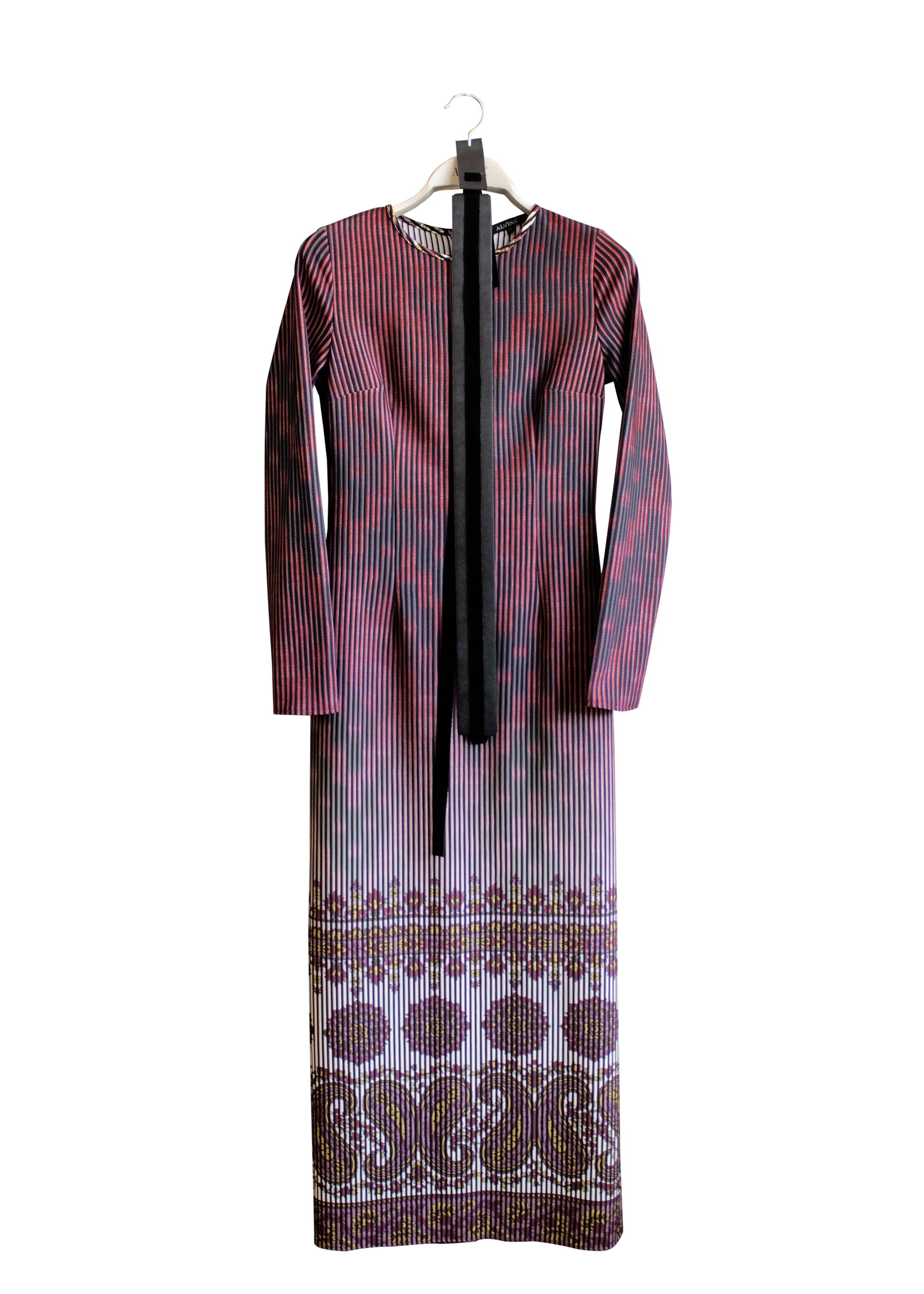 Tesettür giyim MÜRDÜM DESENLİ ELBİSE 4847 