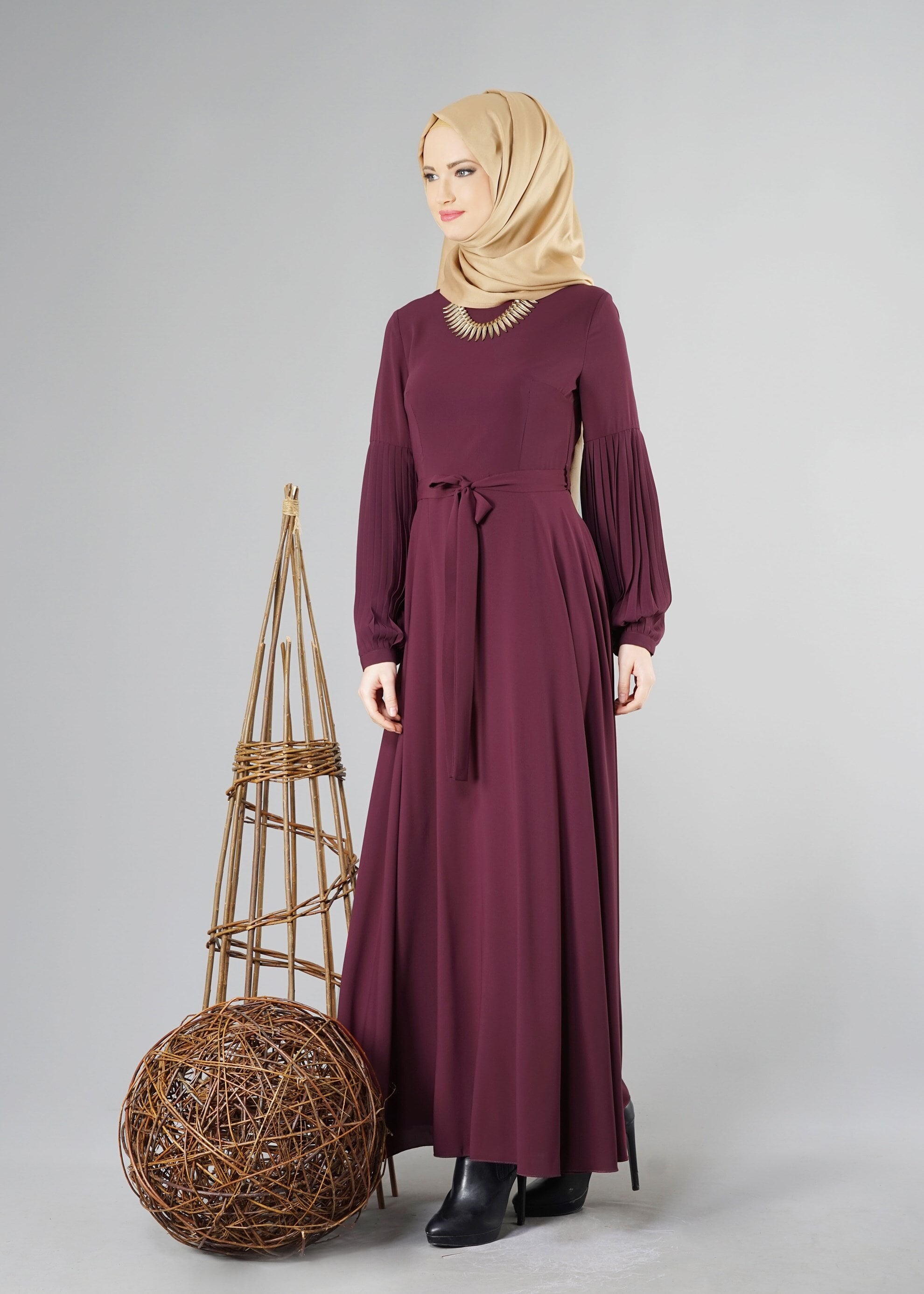 Tesettür giyim MÜRDÜM 4883 ELBİSE