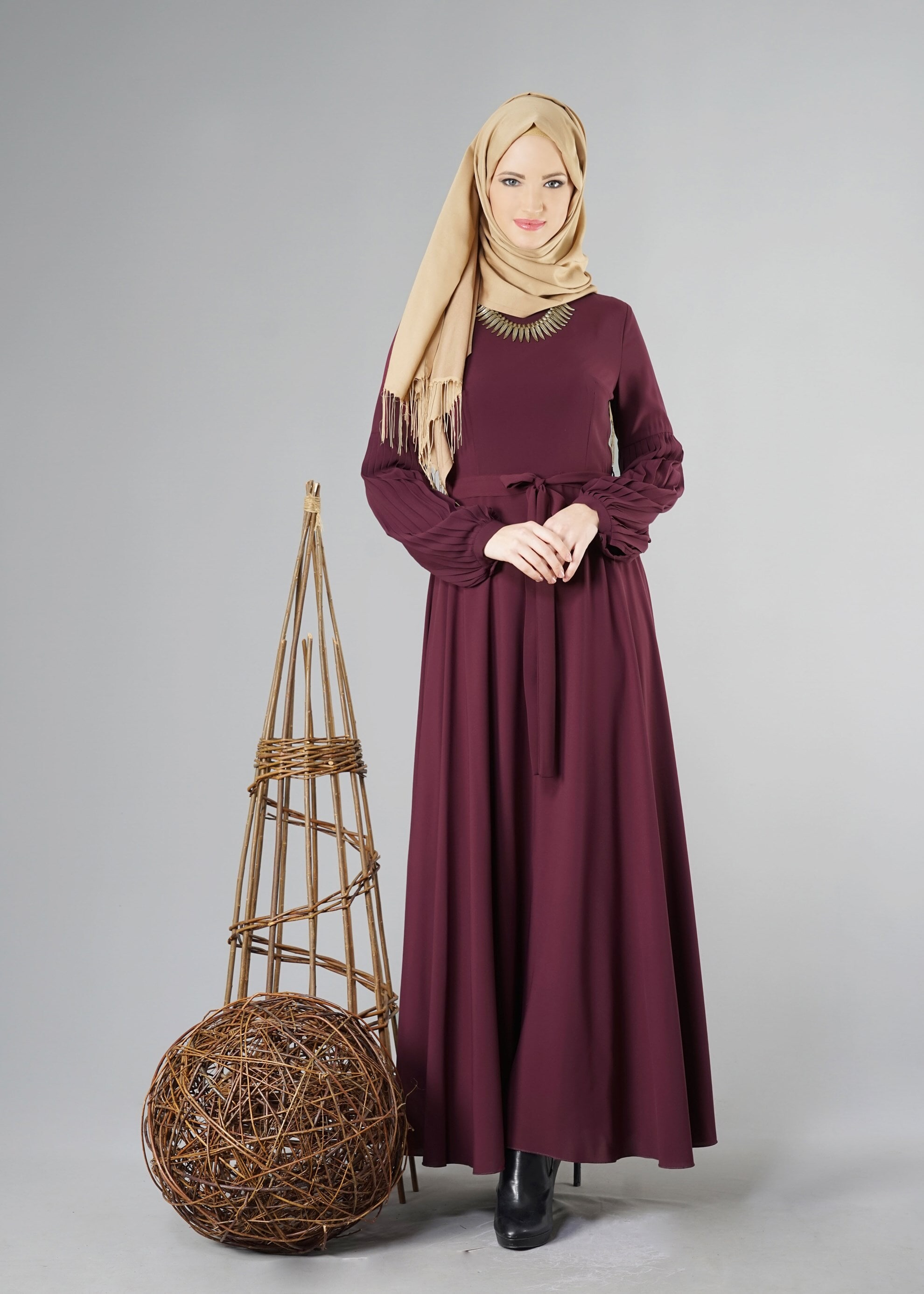 Tesettür giyim MÜRDÜM 4883 ELBİSE