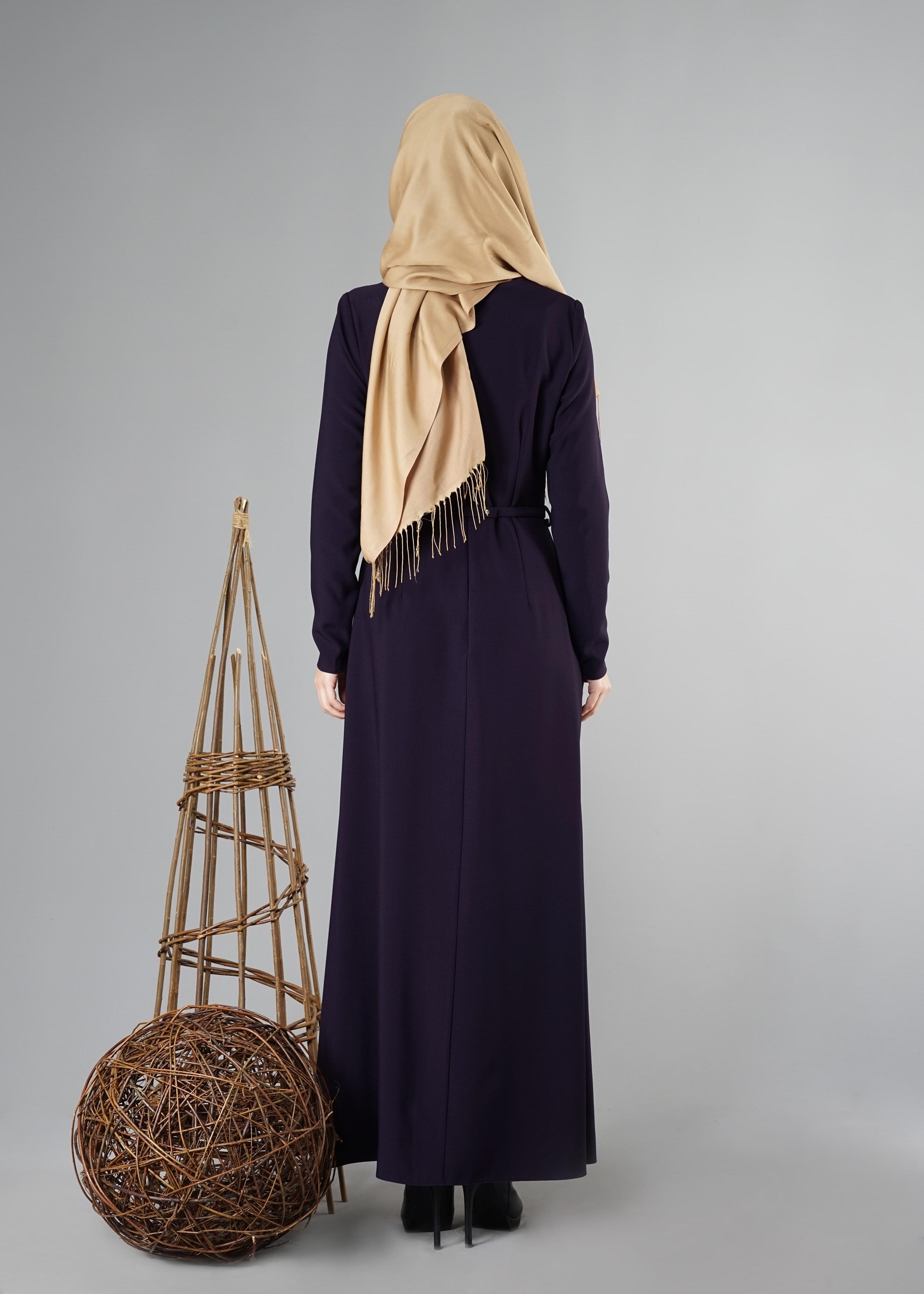 Tesettür giyim MÜRDÜM KLASİK ELBİSE 4935 