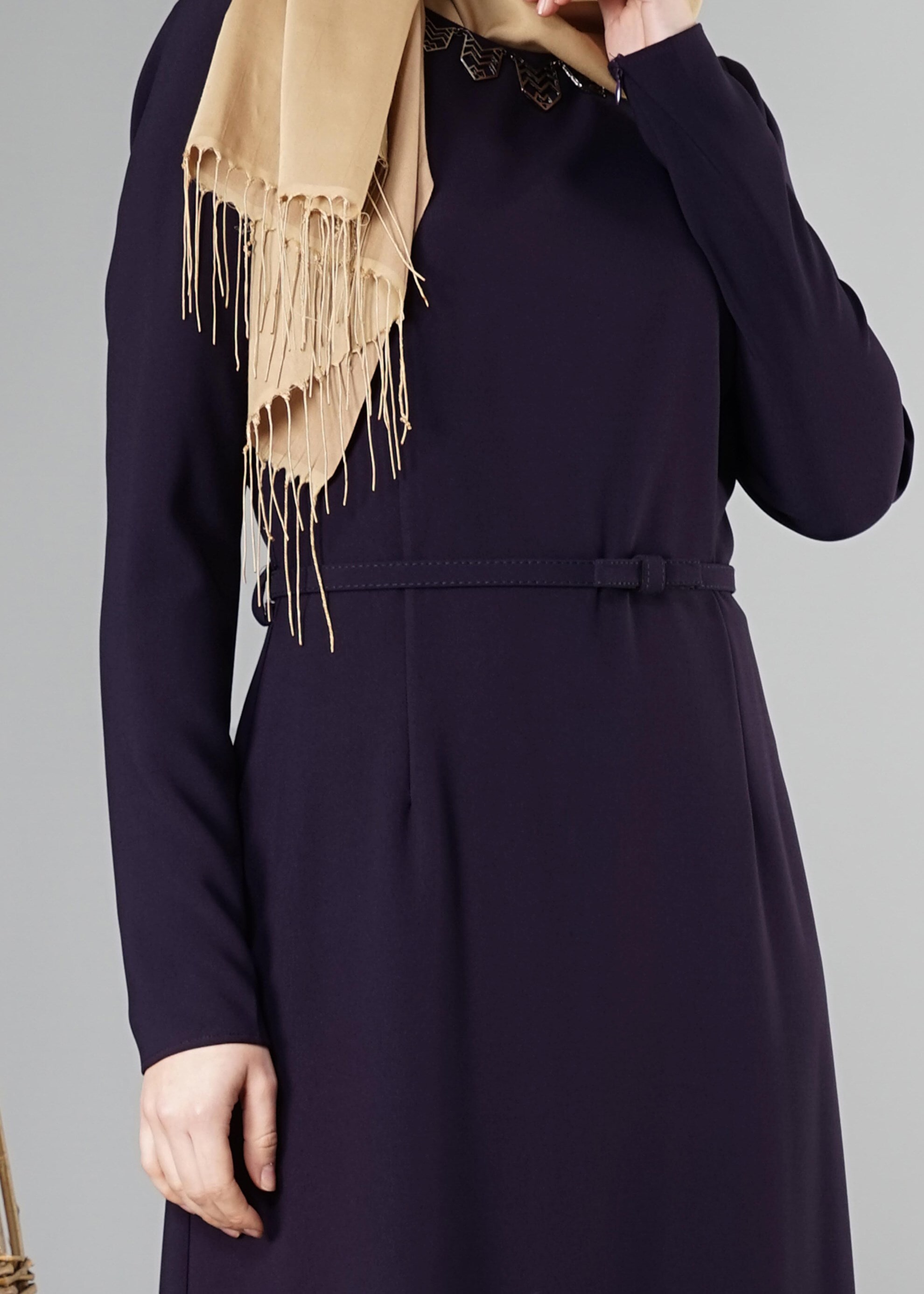 Tesettür giyim MÜRDÜM KLASİK ELBİSE 4935 