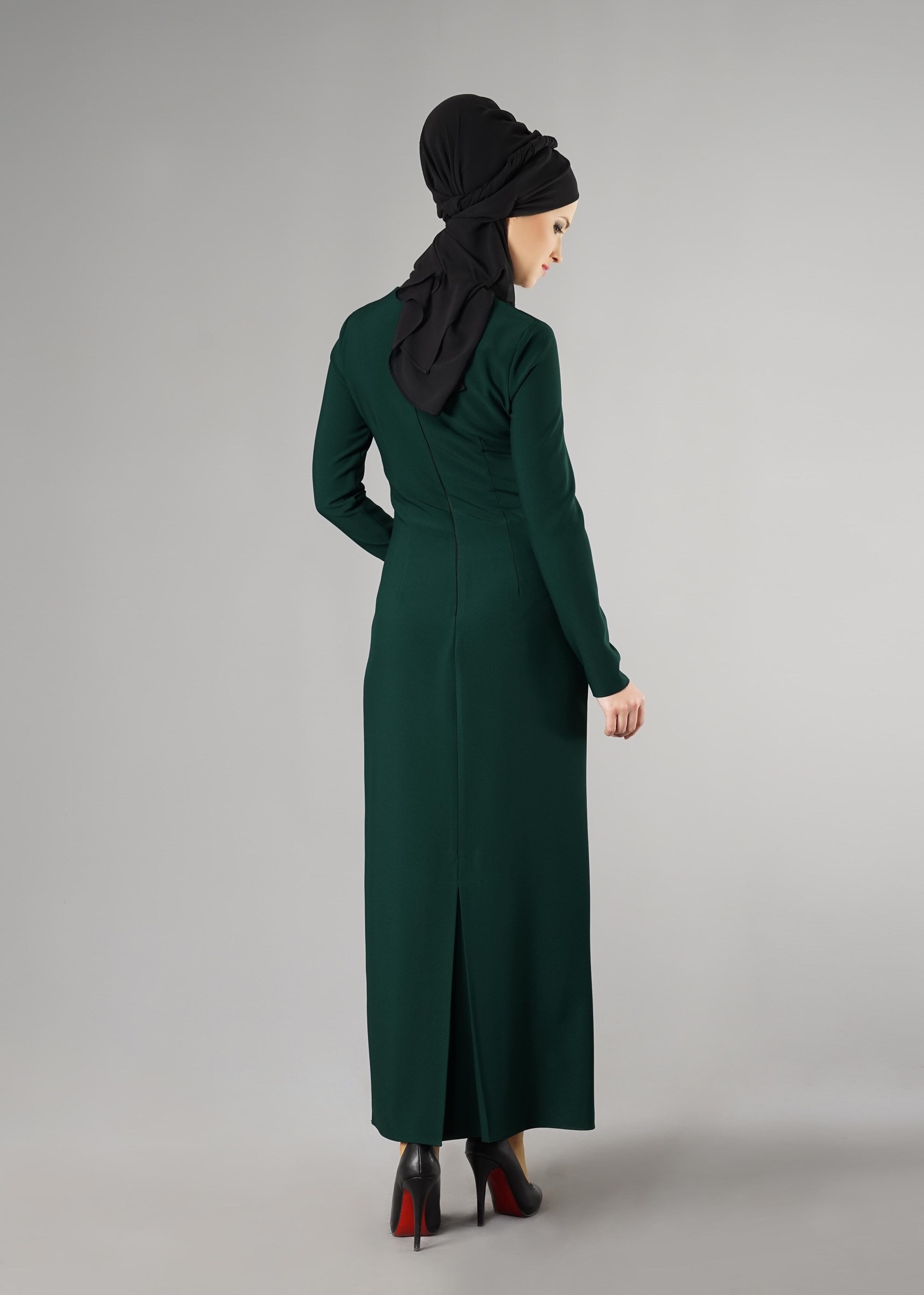 Tesettür giyim YEŞİL 4937 ELBİSE