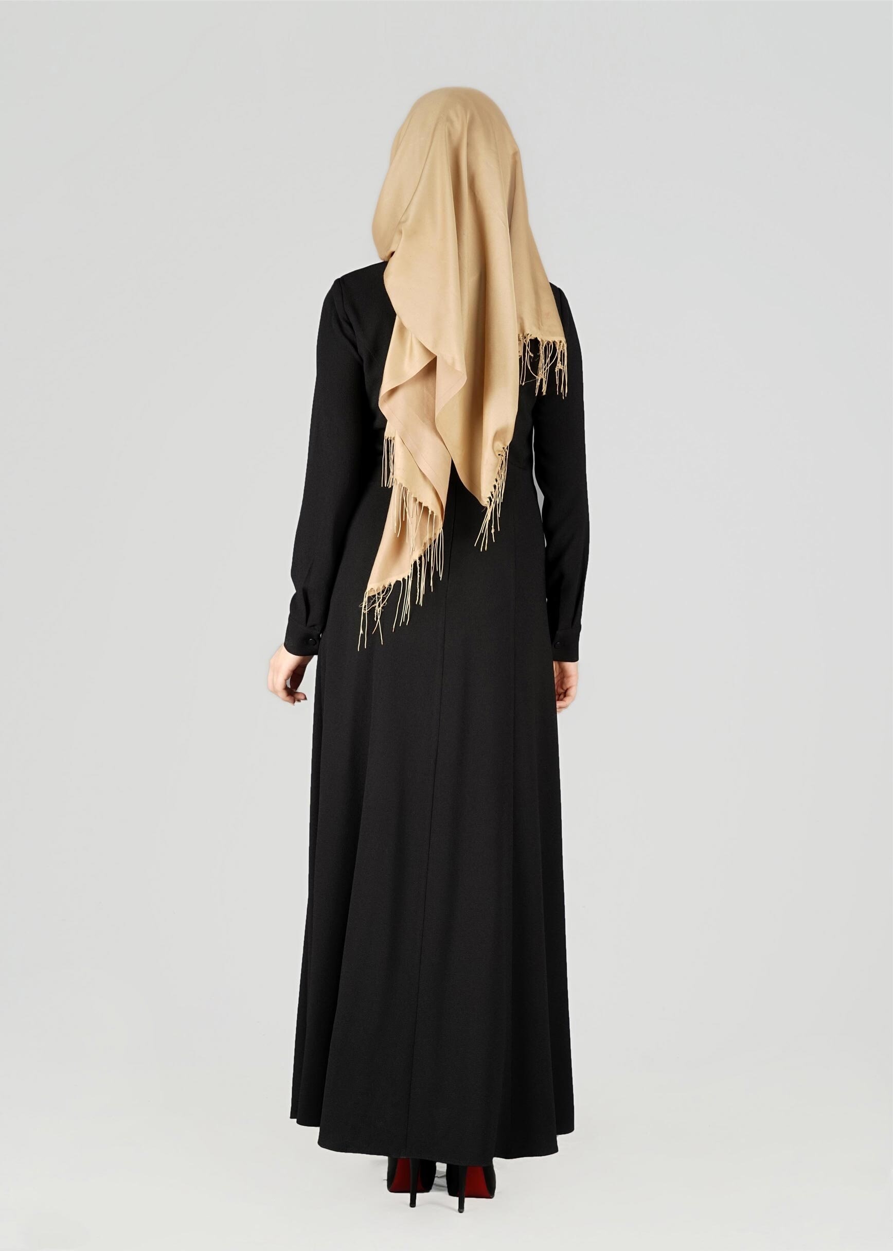 Tesettür giyim SİYAH 4983 ELBİSE