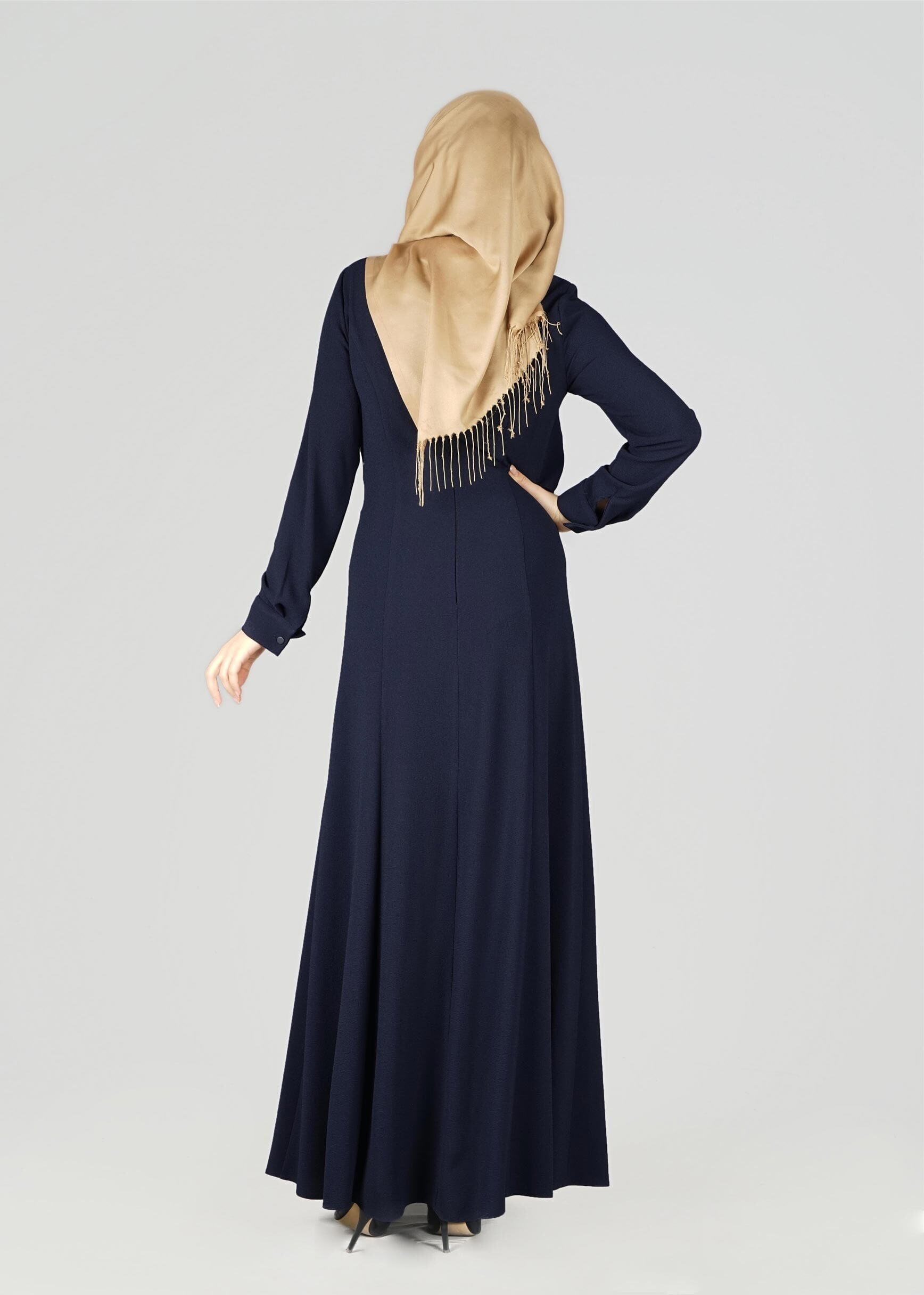 Tesettür giyim LACİVERT 4983 ELBİSE