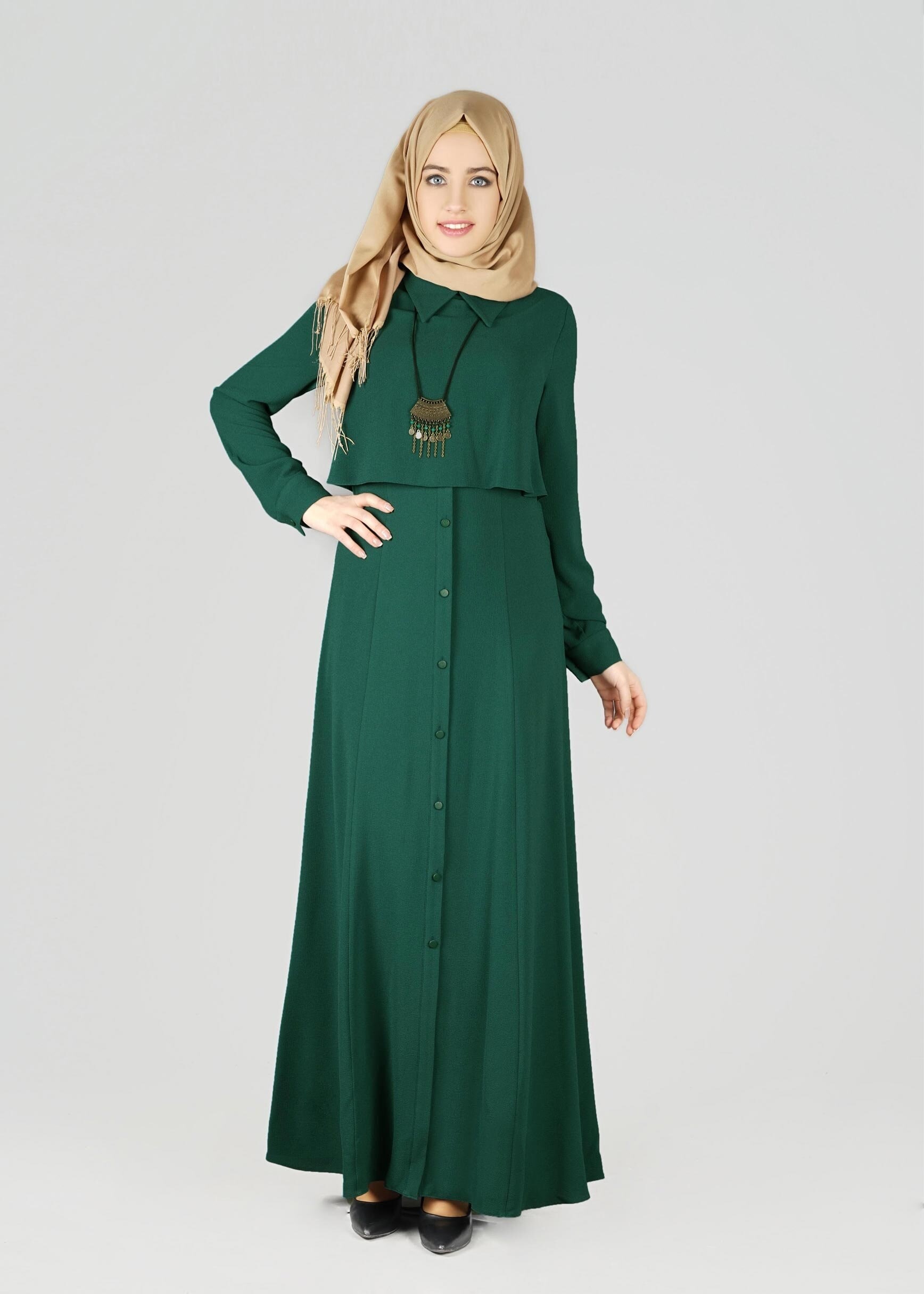 Tesettür giyim MAVİ 4983 ELBİSE