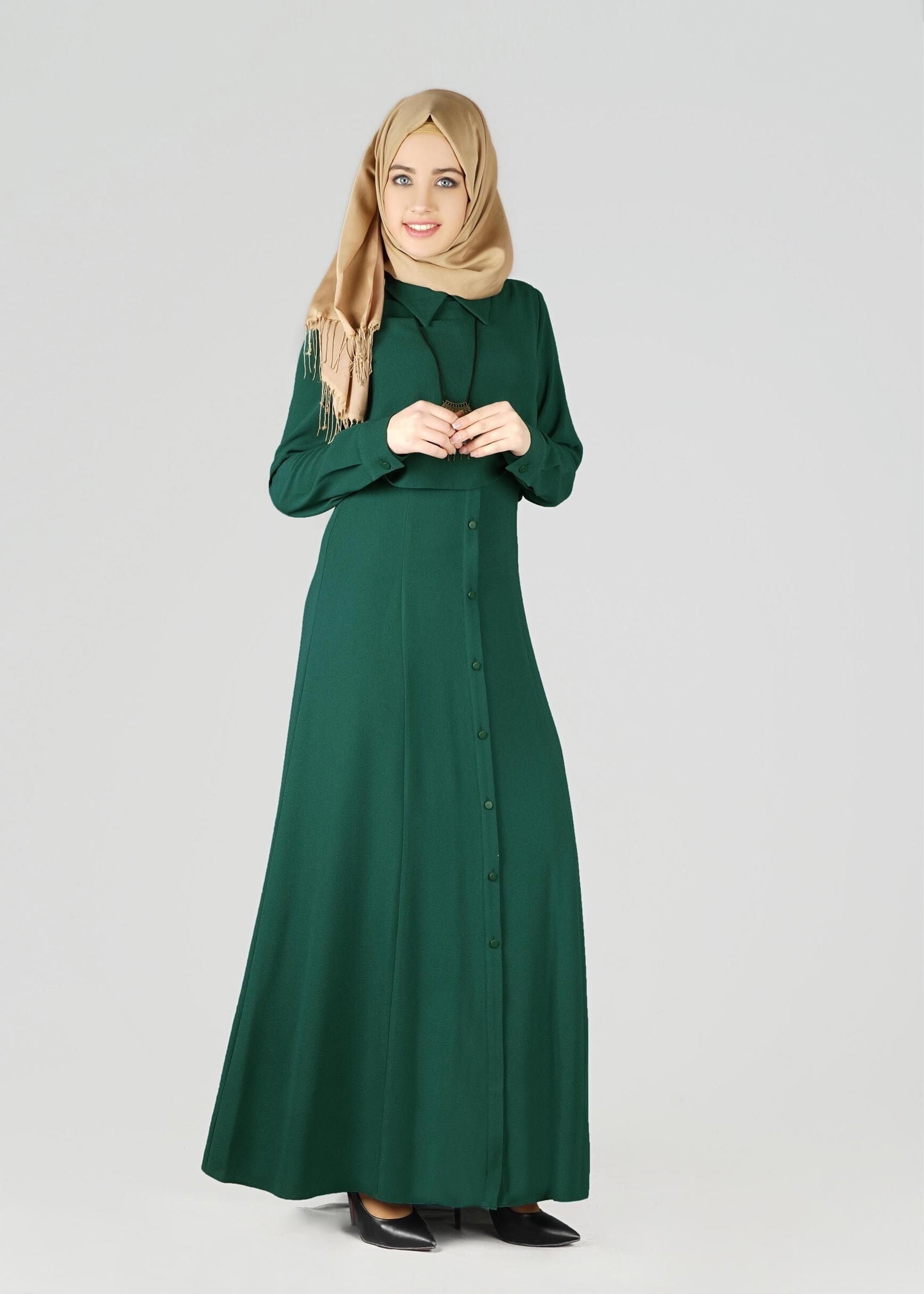 Tesettür giyim MAVİ 4983 ELBİSE