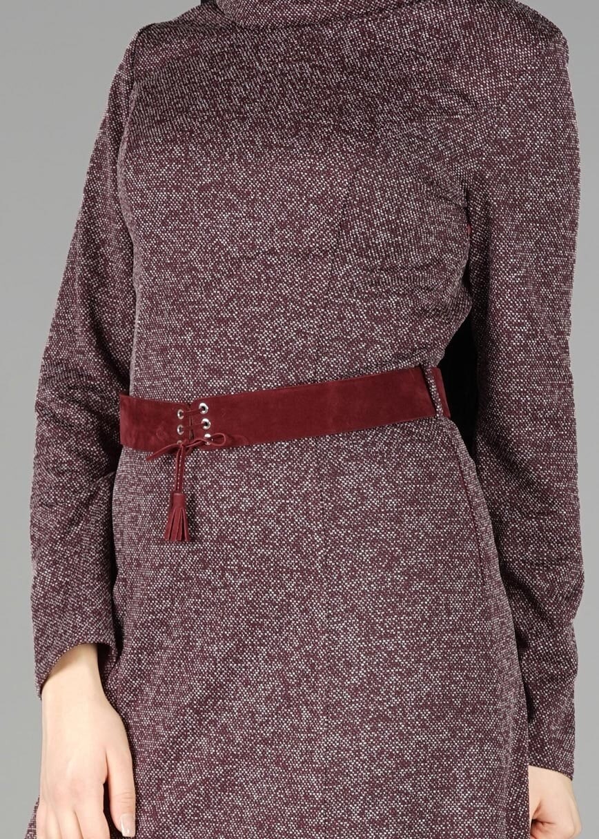 Tesettür giyim MÜRDÜM BALIKÇI YAKA ELBİSE 4987 