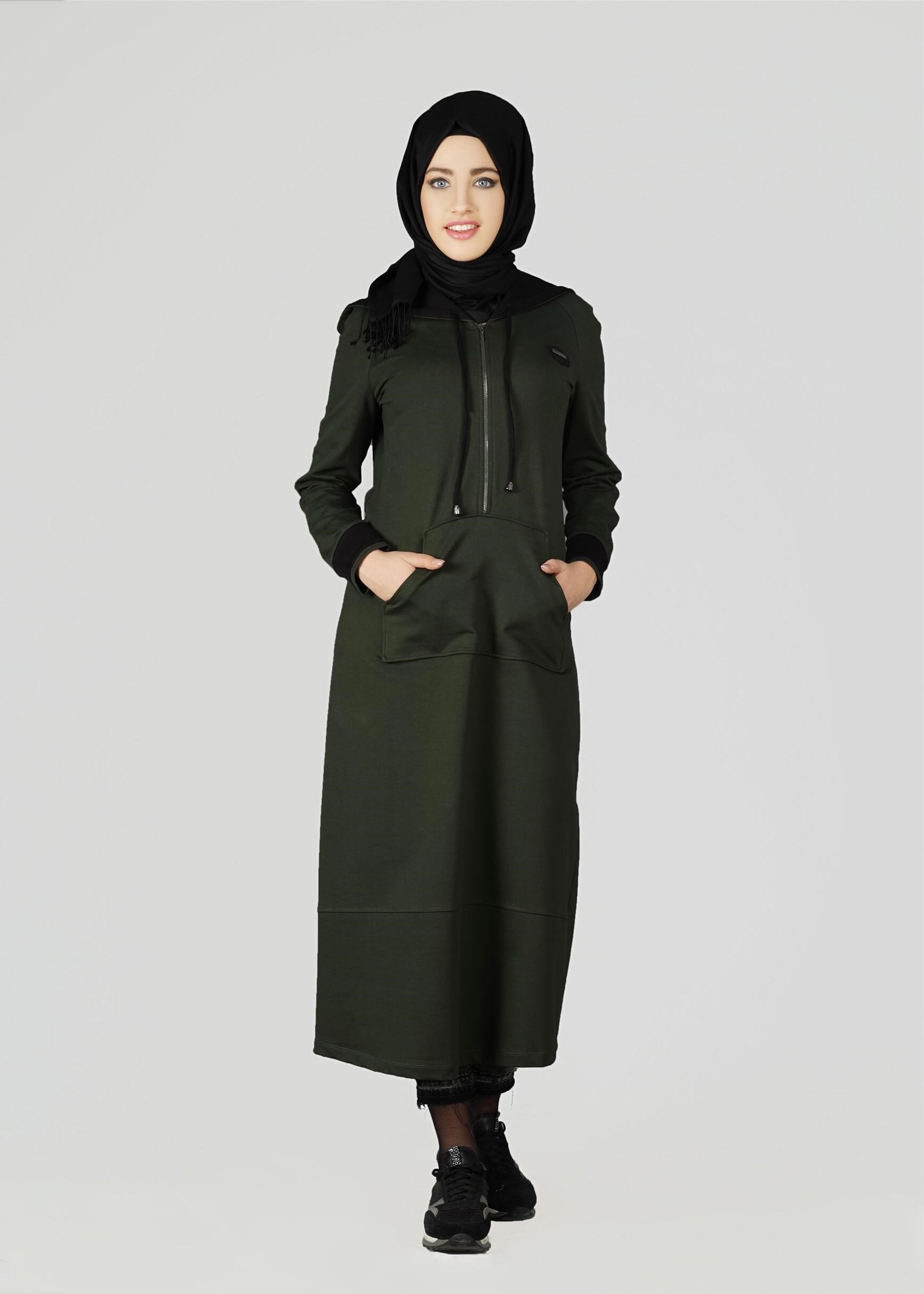 Tesettür giyim HAKİ 4116 EŞOFMAN