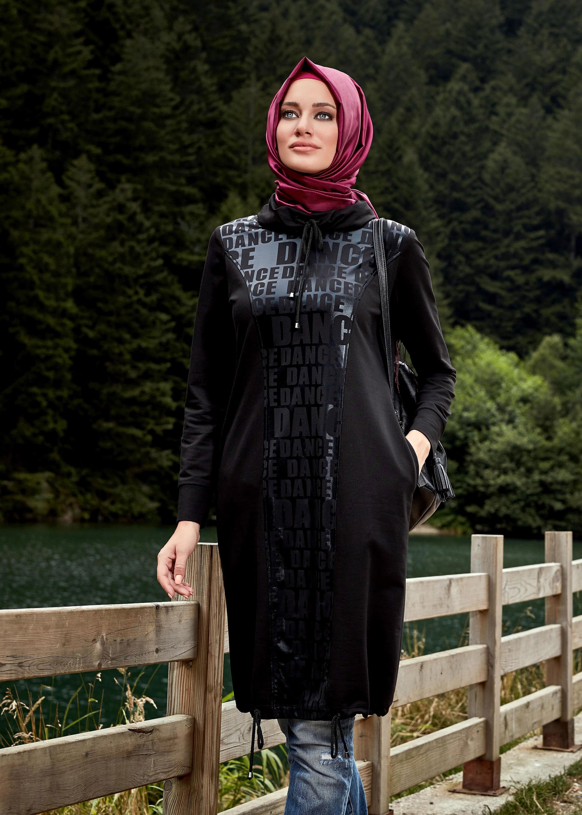 Tesettür giyim SİYAH 4859 EŞOFMAN