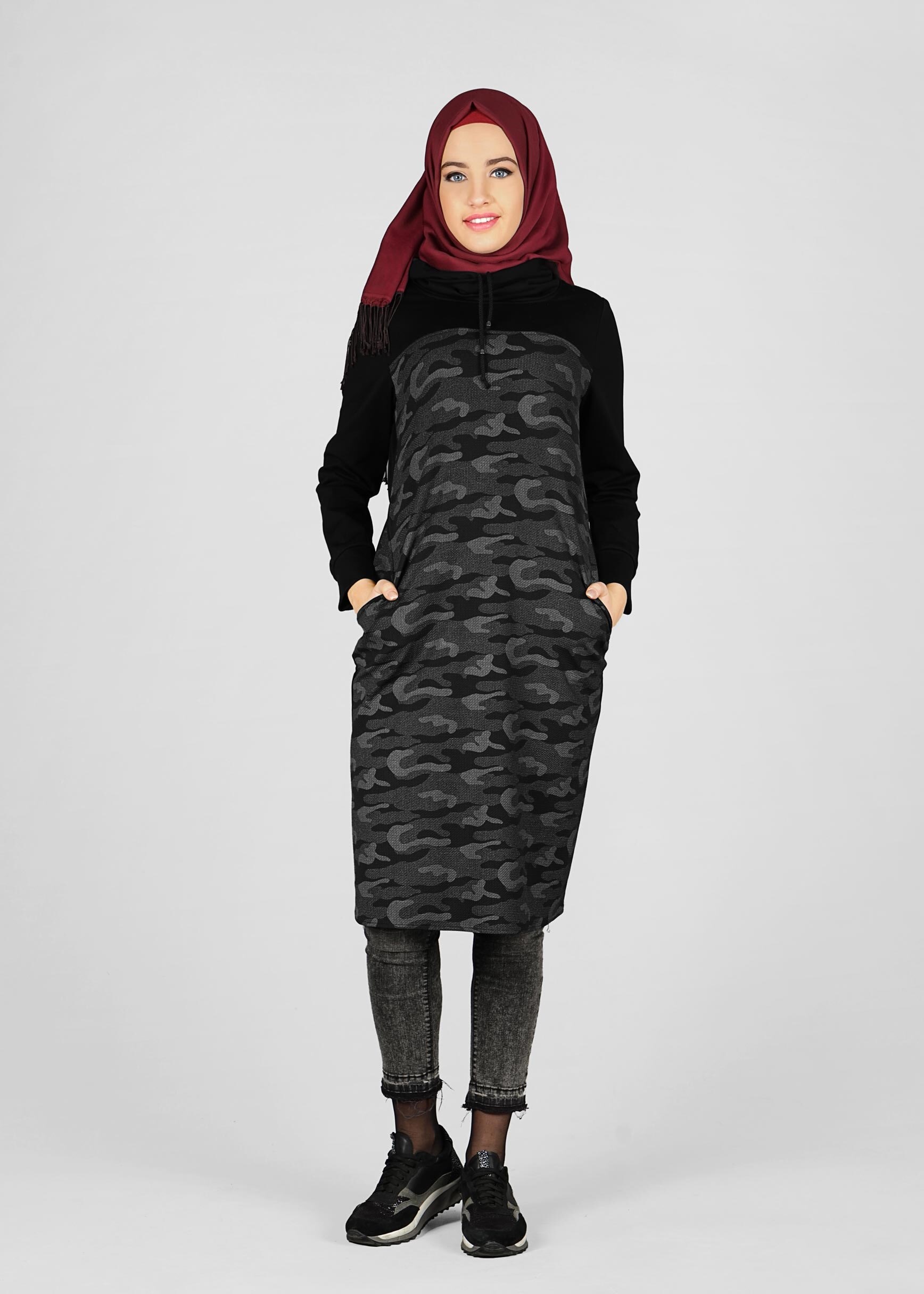 Tesettür giyim SİYAH 4861 TUNİK