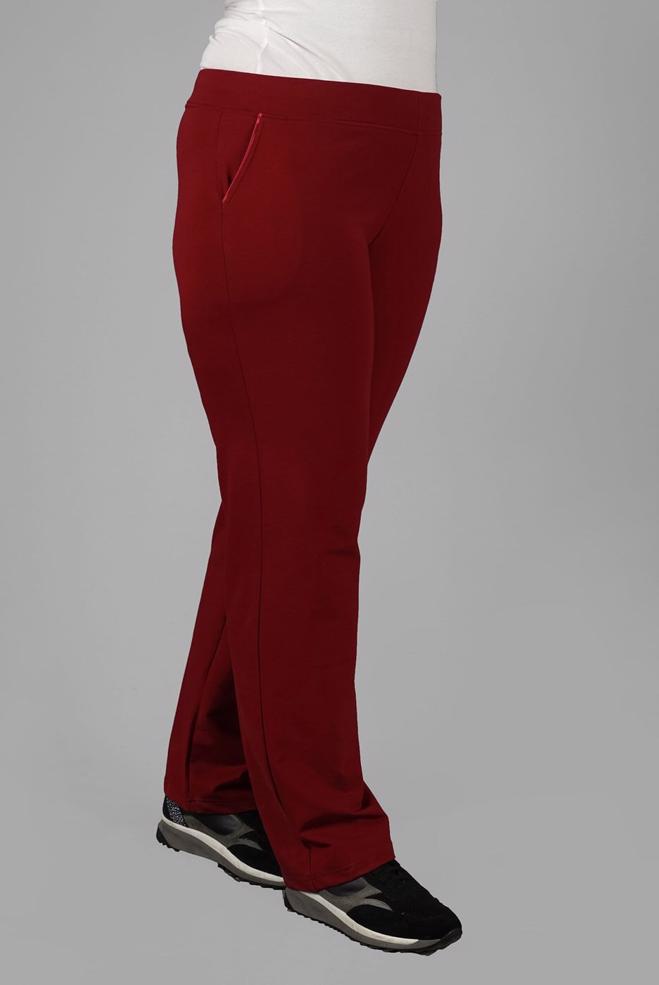 Tesettür giyim BORDO CEPLİ ORTA BEL EŞOFMAN ALTI 7053 - ALVİNA