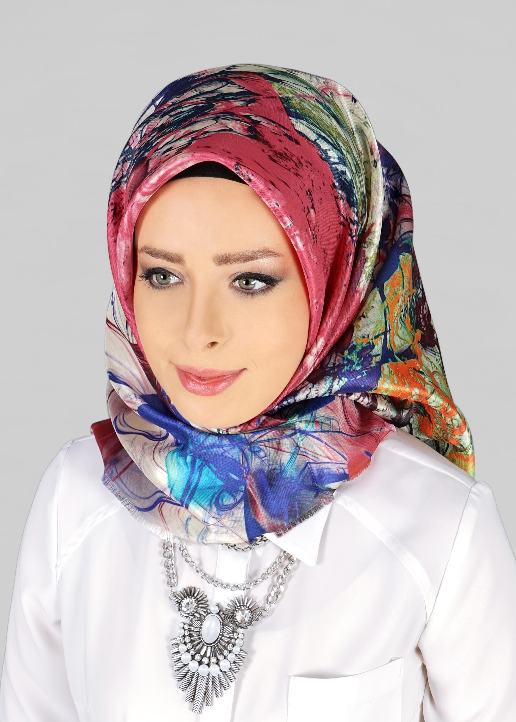 Tesettür giyim BEJ 9802 ALVİNA DİJİTAL TAFTA ESARP