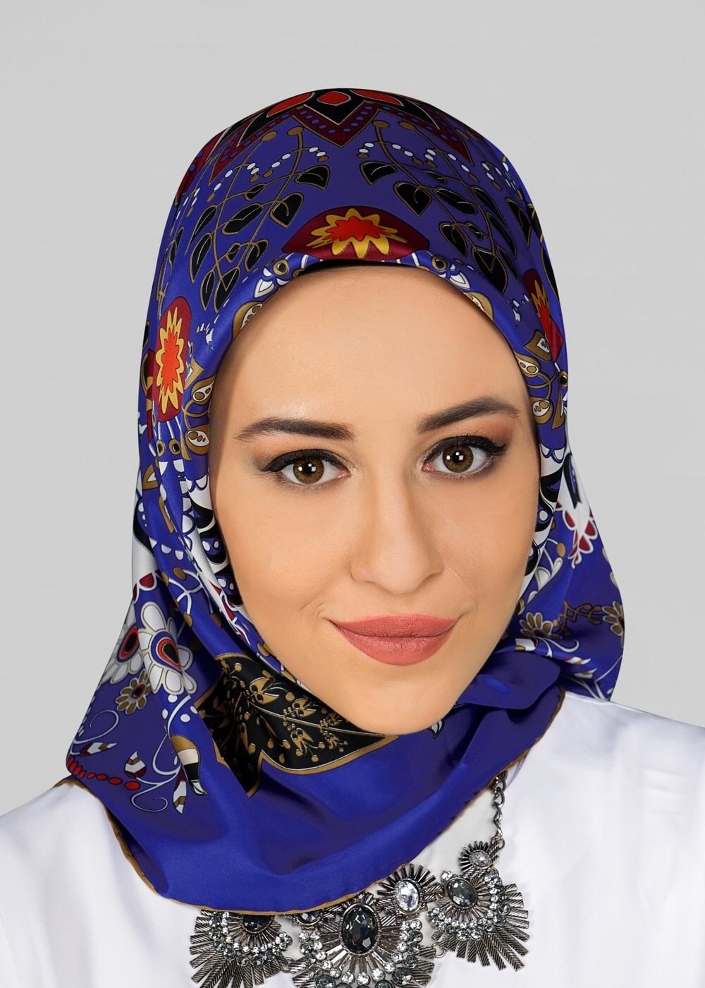 Tesettür giyim LACİVERT 11294 ALVİNA DESENLİ EŞARP