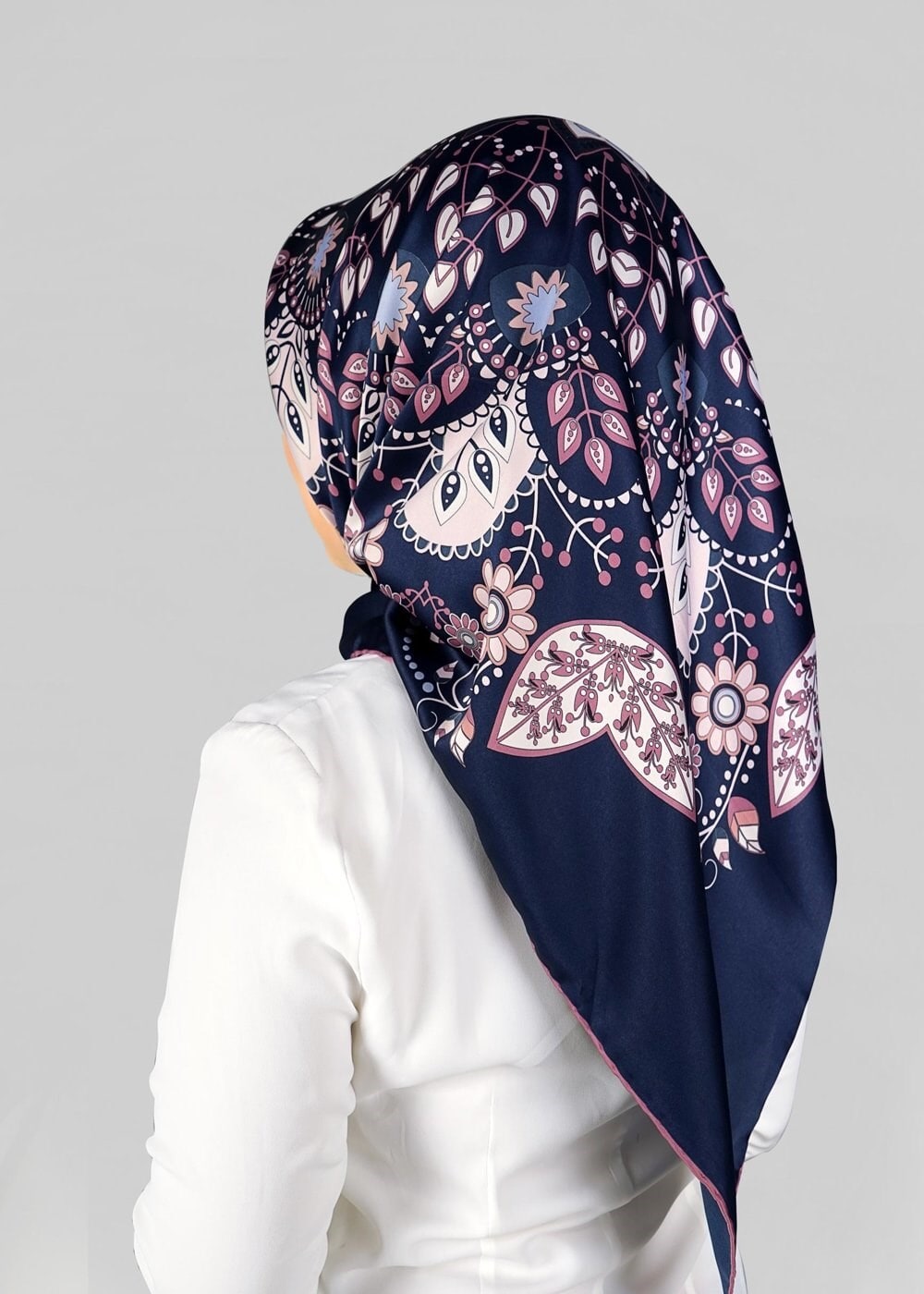 Tesettür giyim LACİVERT 11294 ALVİNA DESENLİ EŞARP