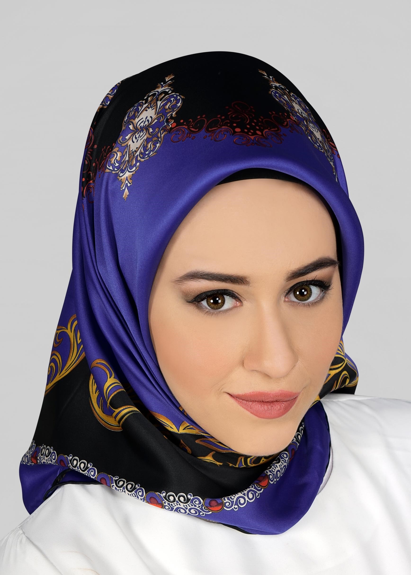 Tesettür giyim LACİVERT 11295 ALVİNA DESENLİ EŞARP