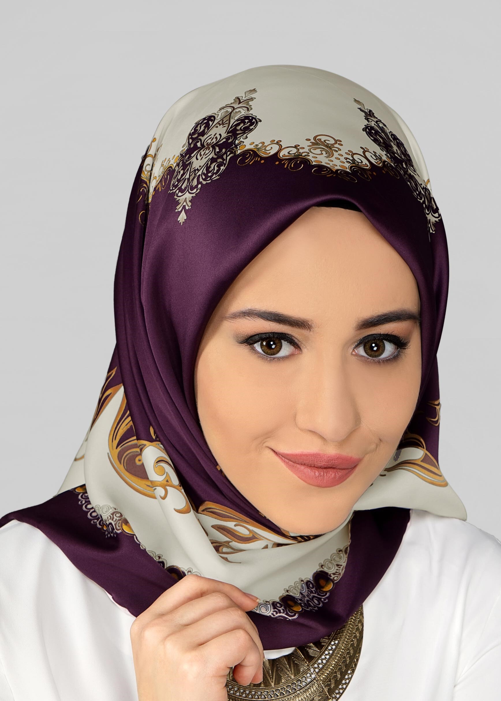 Tesettür giyim MOR 11295 ALVİNA DESENLİ EŞARP