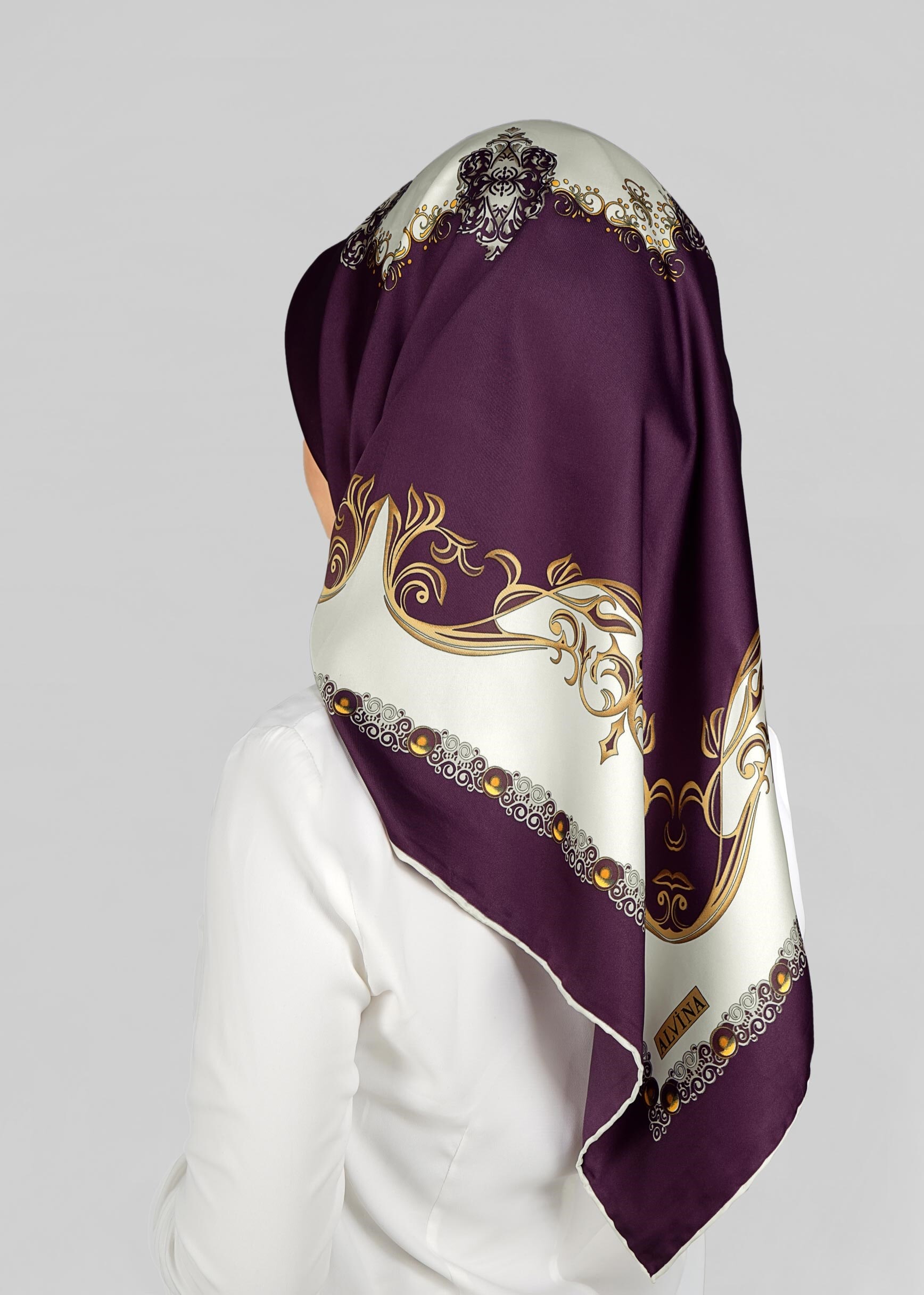 Tesettür giyim MOR 11295 ALVİNA DESENLİ EŞARP