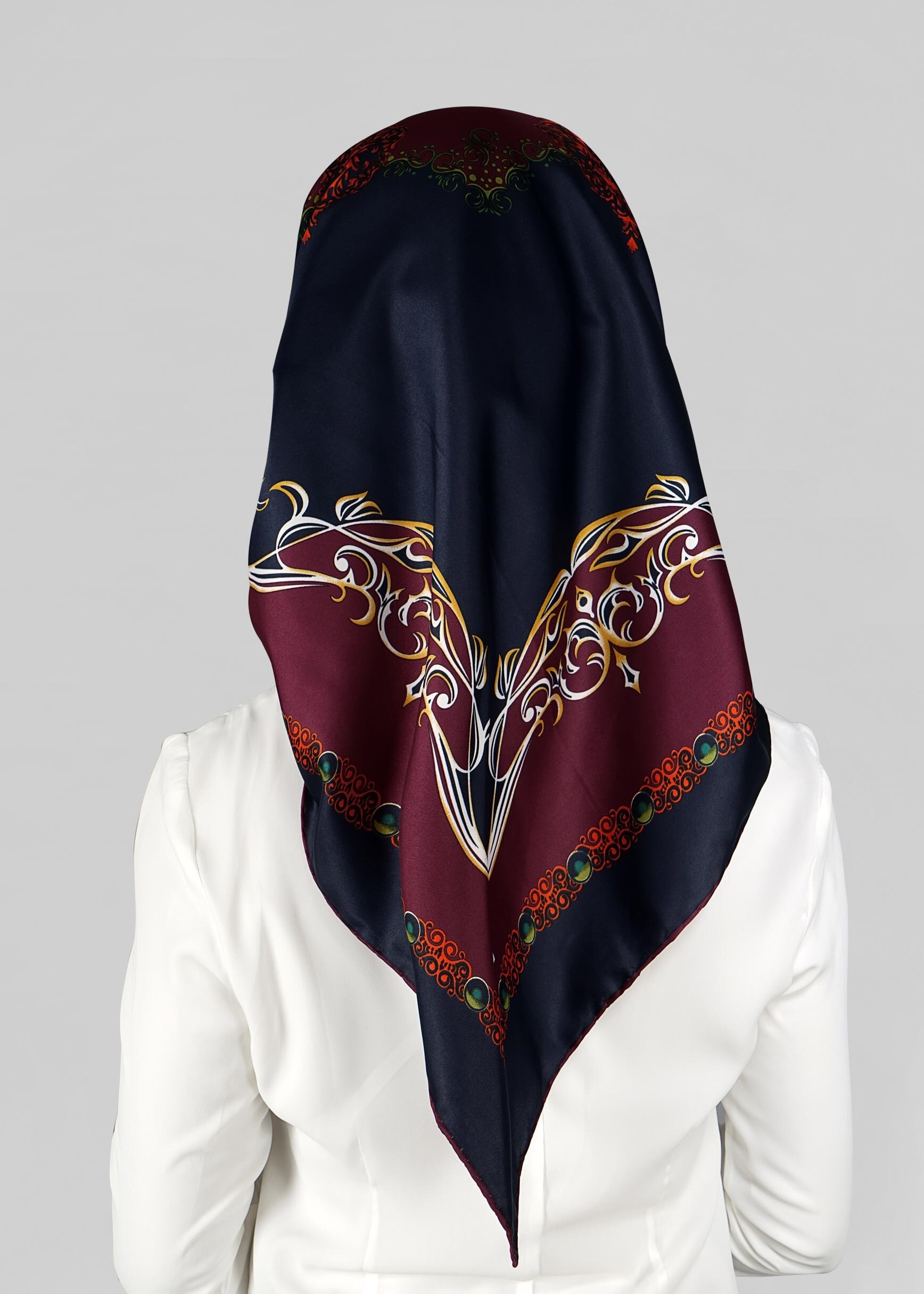 Tesettür giyim LACİVERT 11295 ALVİNA DESENLİ EŞARP