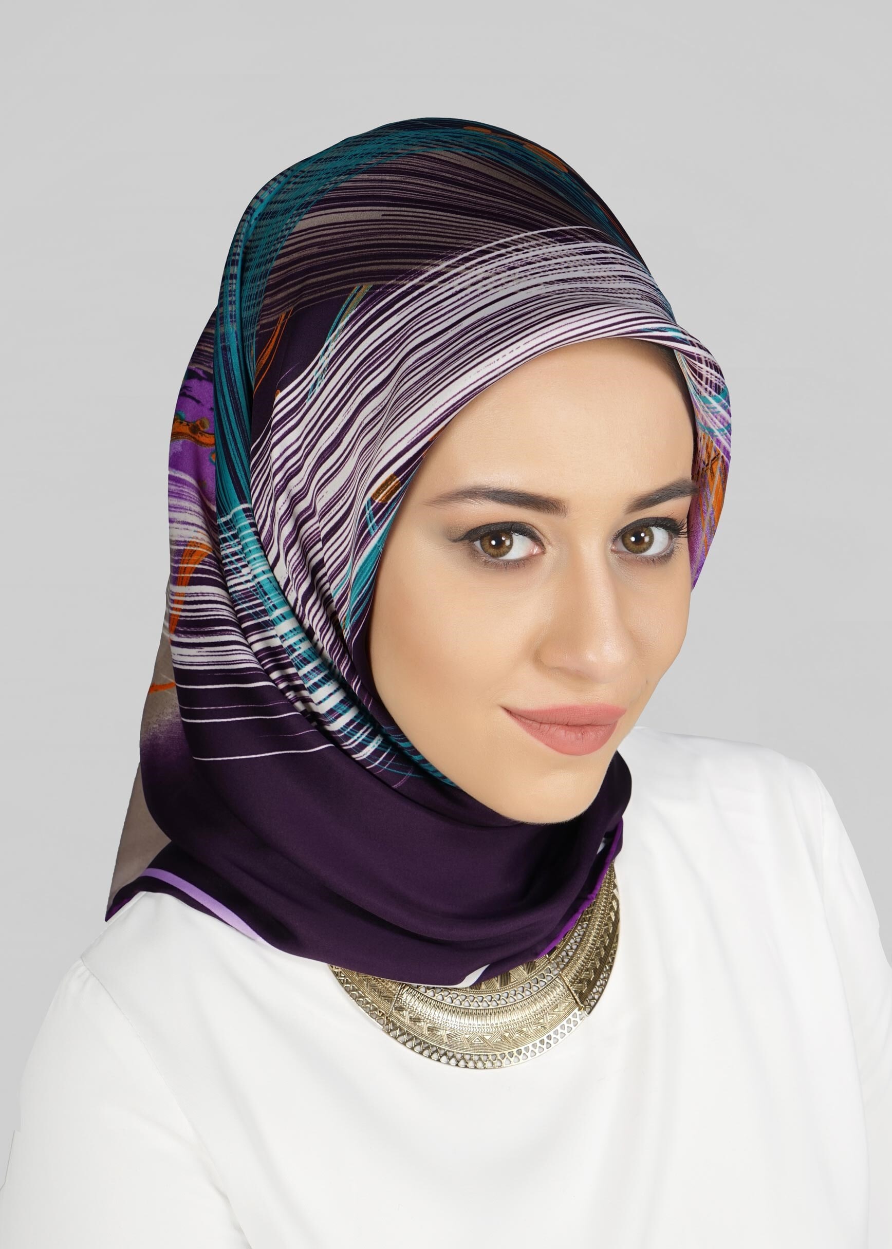 Tesettür giyim MOR 12768 ALVİNA DESENLİ EŞARP