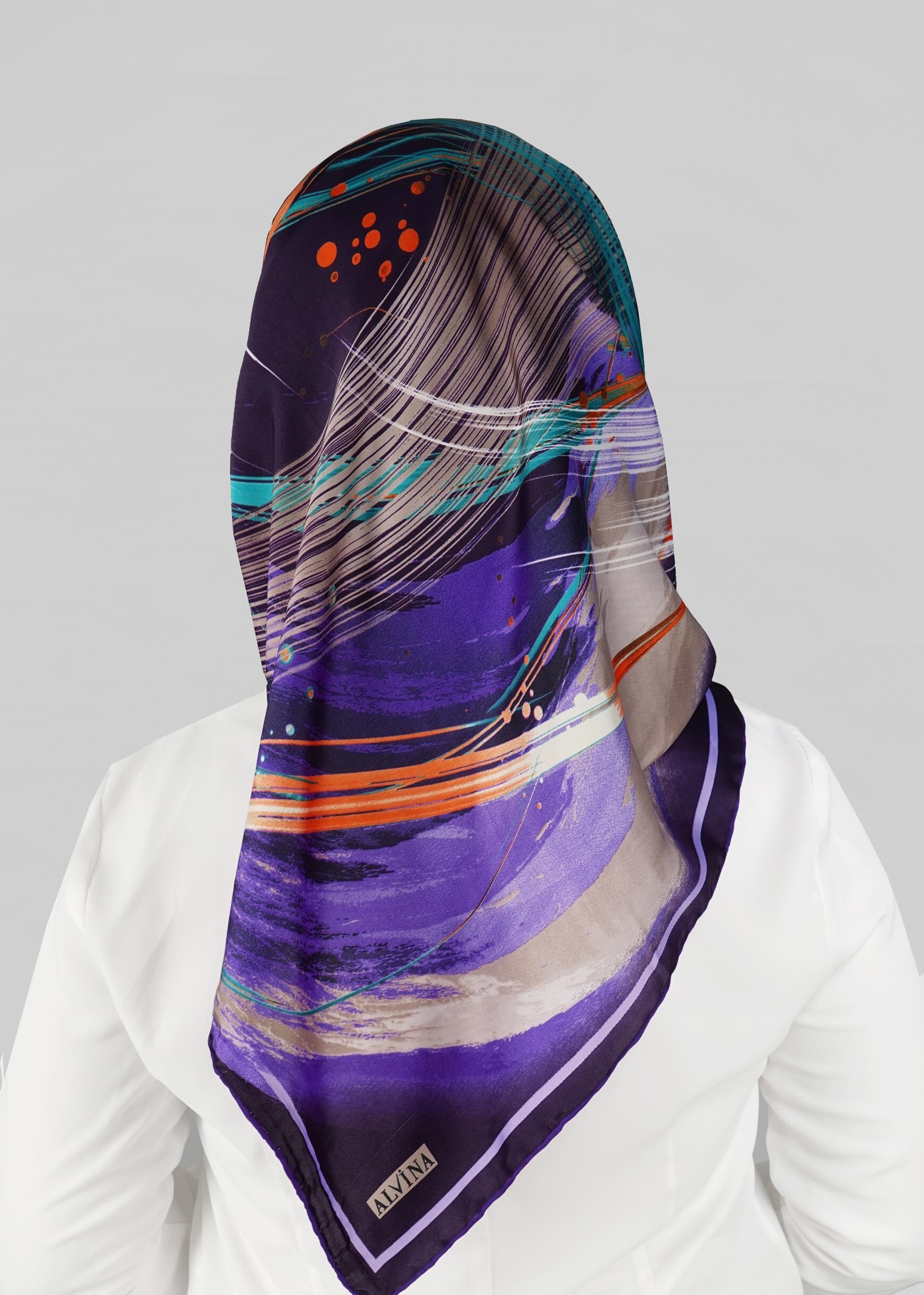 Tesettür giyim MOR 12768 ALVİNA DESENLİ EŞARP