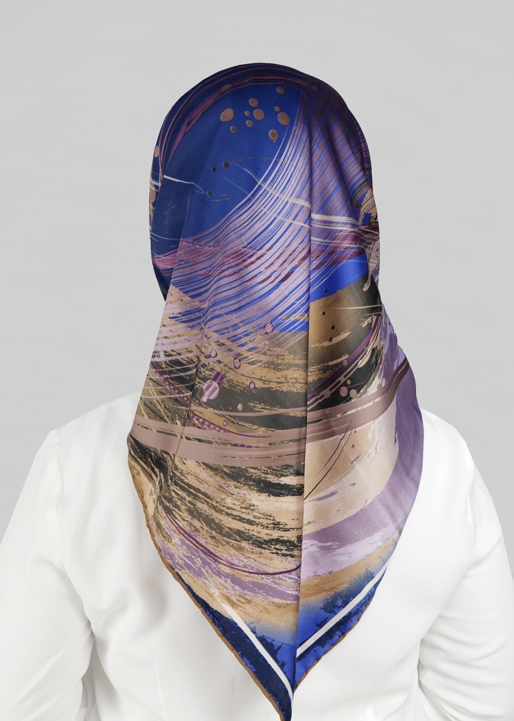 Tesettür giyim LACİVERT 12768 ALVİNA DESENLİ EŞARP