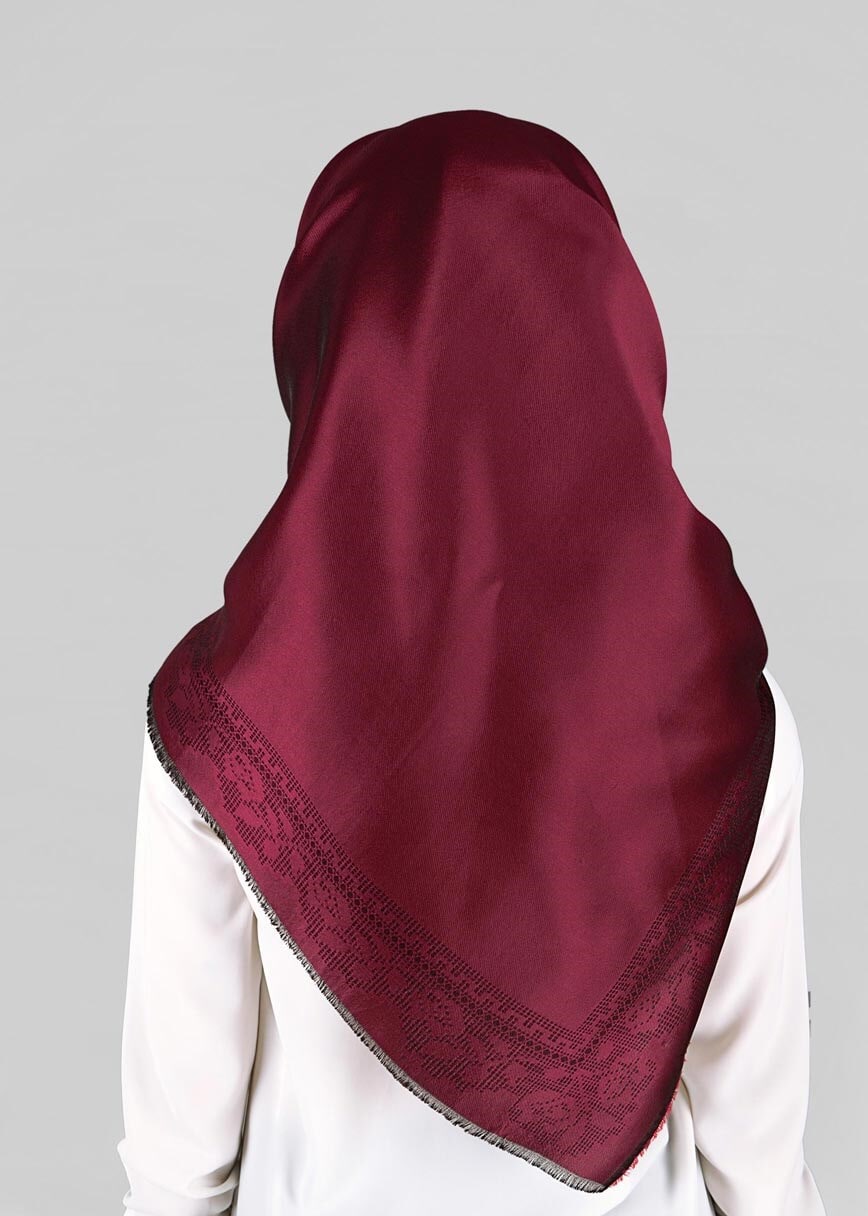 Tesettür giyim FUŞYA 9815-1 ALVİNA DANTEL DESENLİ ESARP