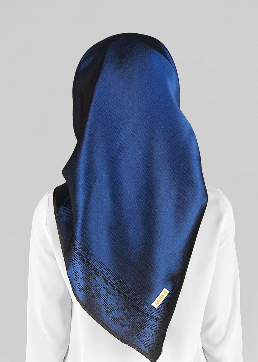 Tesettür giyim LACİVERT 9815-1 ALVİNA DANTEL DESENLİ ESARP