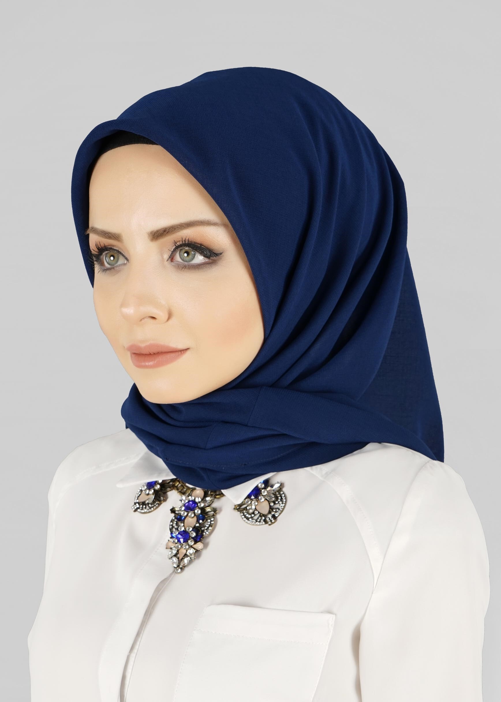 Tesettür giyim LACİVERT 9829-2 ALVİNA PRATİK EŞARP