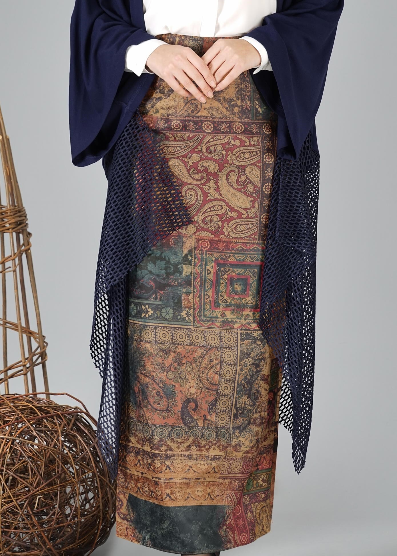 Tesettür giyim LACİVERT 6923 ETEK