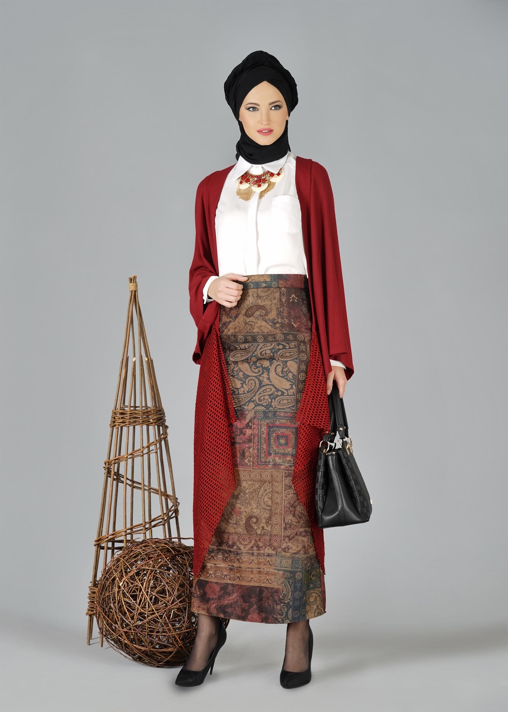 Tesettür giyim MÜRDÜM 6923 ETEK