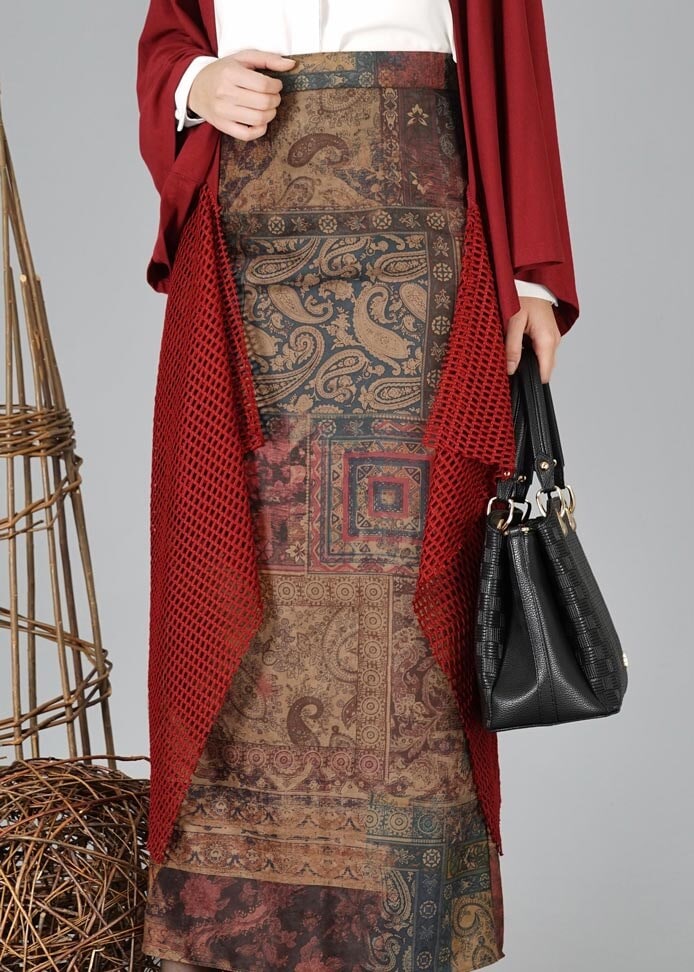 Tesettür giyim MÜRDÜM 6923 ETEK