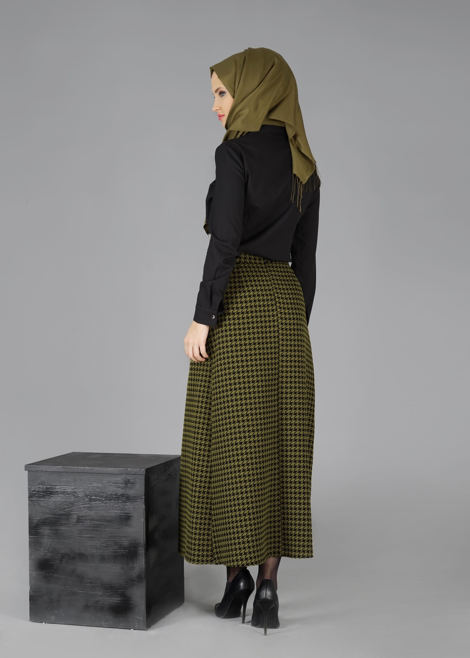 Tesettür giyim YEŞİL 6925 ETEK