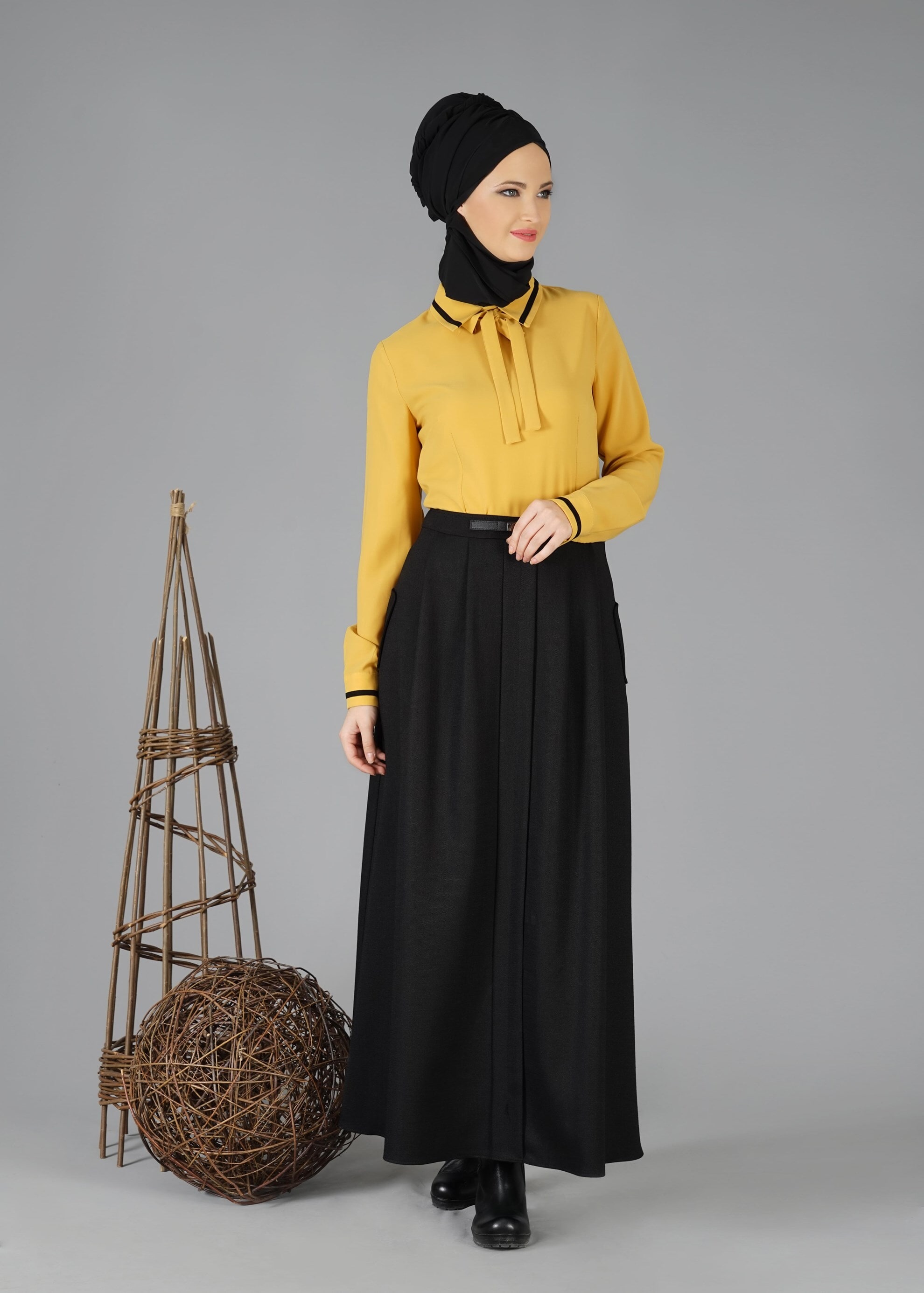 Tesettür giyim SİYAH 6929 ETEK