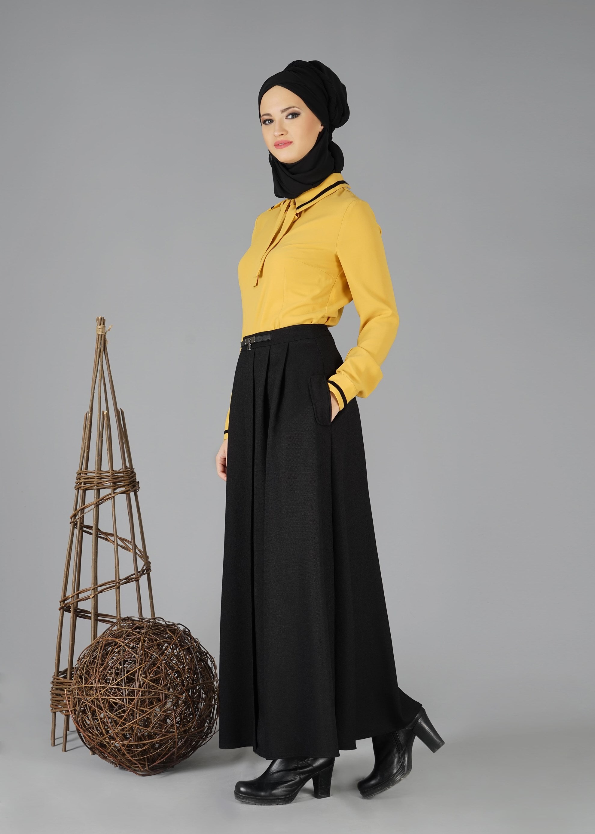 Tesettür giyim SİYAH 6929 ETEK