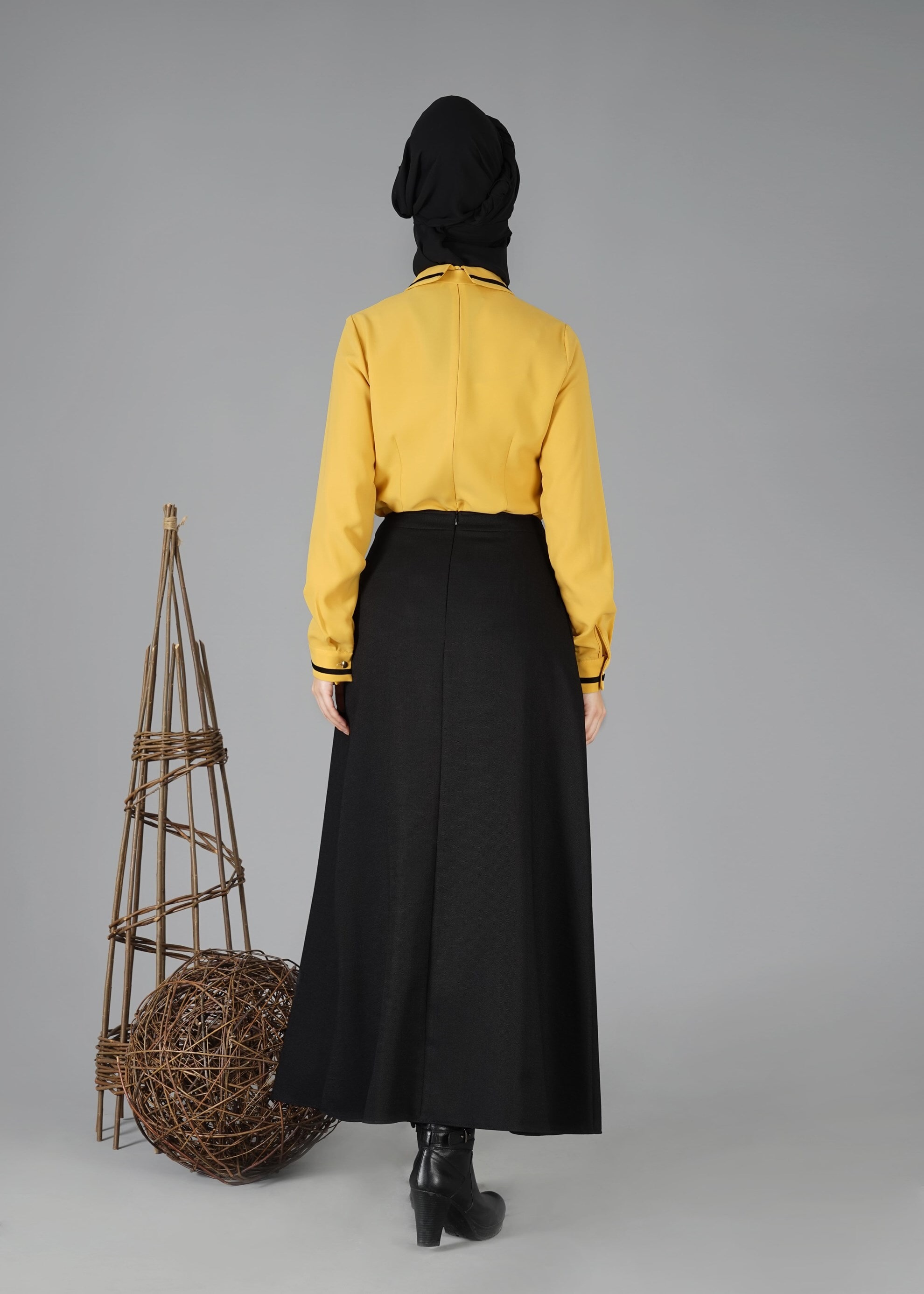 Tesettür giyim SİYAH 6929 ETEK