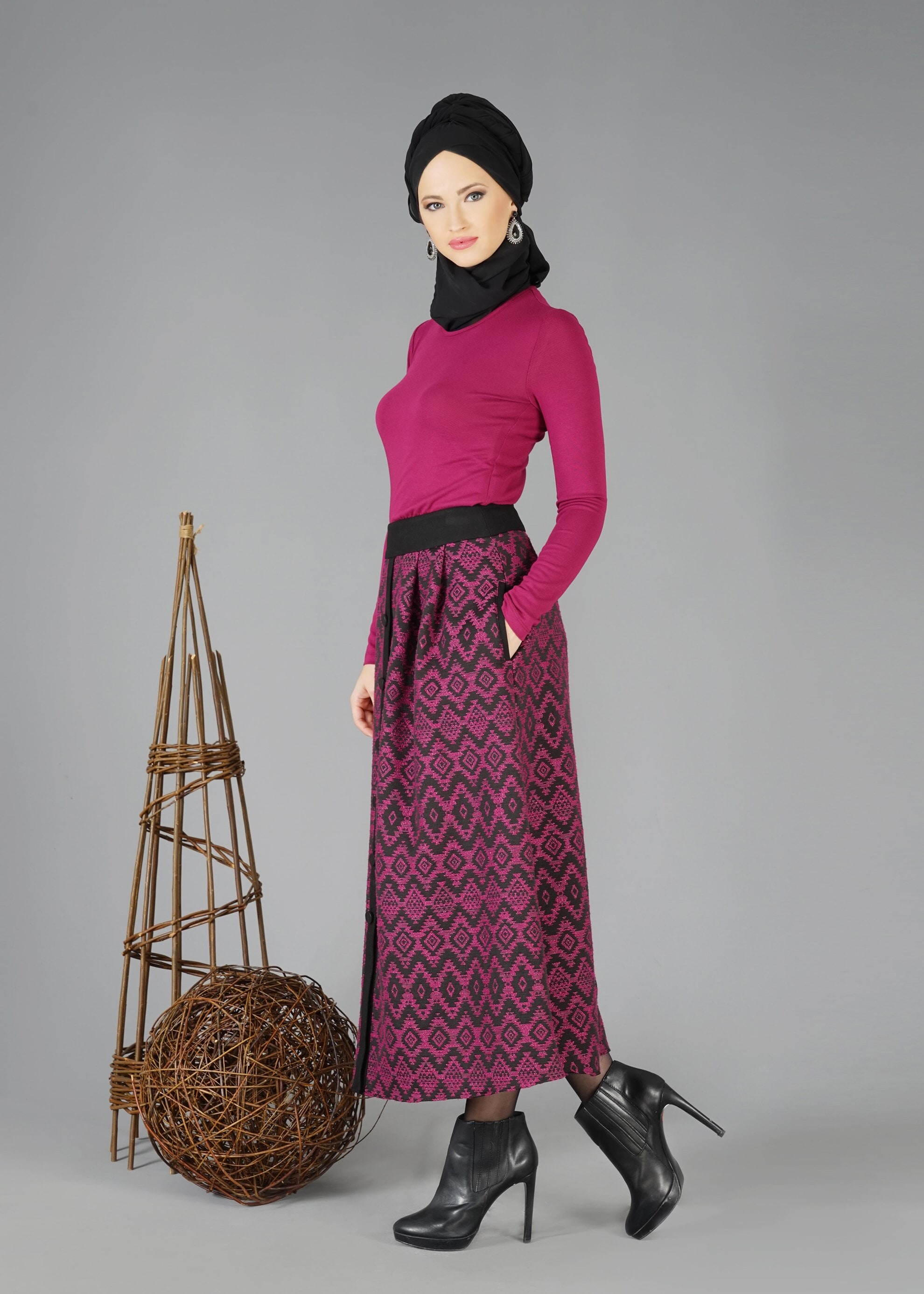 Tesettür giyim SİYAH 6931 ETEK