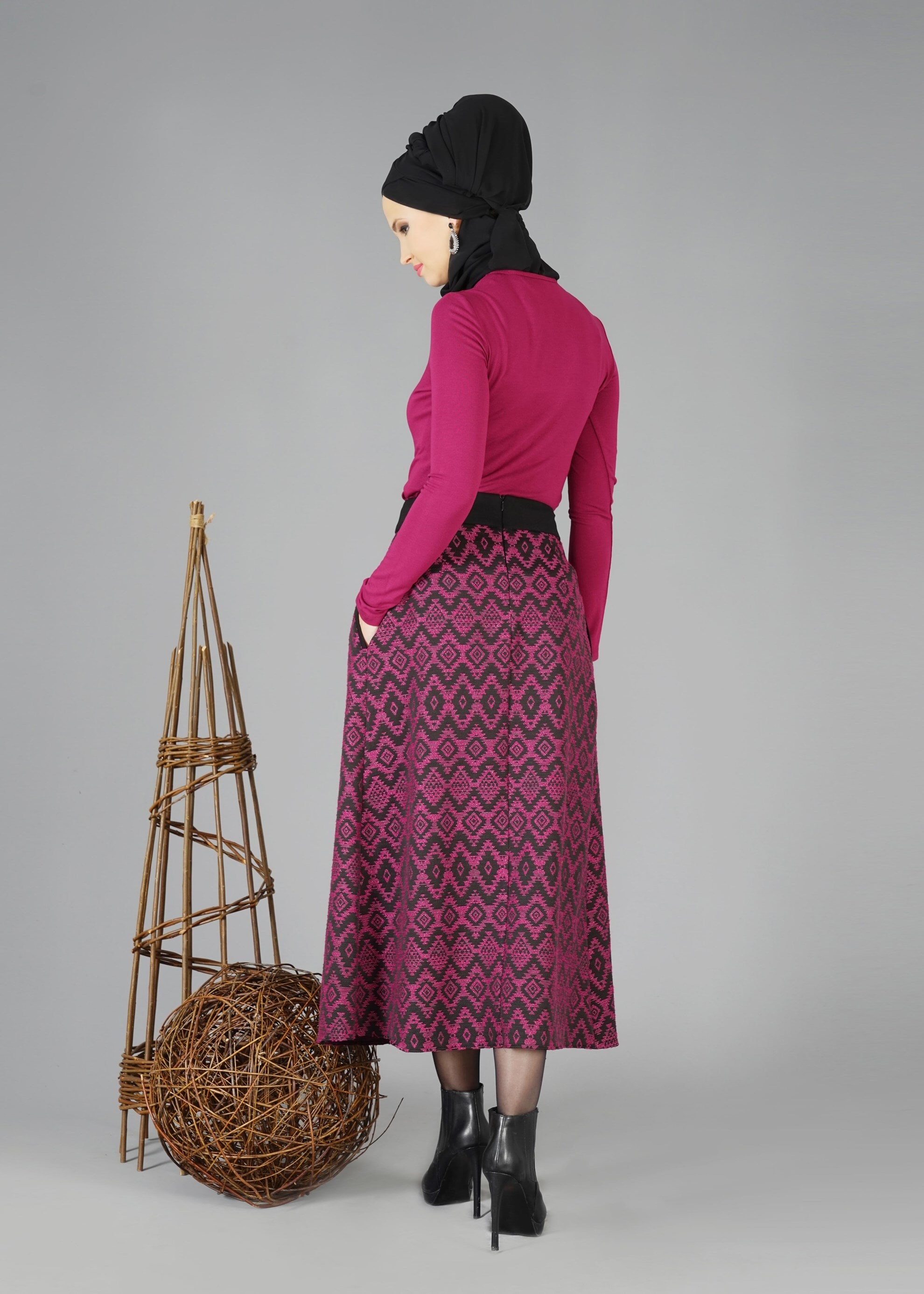 Tesettür giyim SİYAH 6931 ETEK