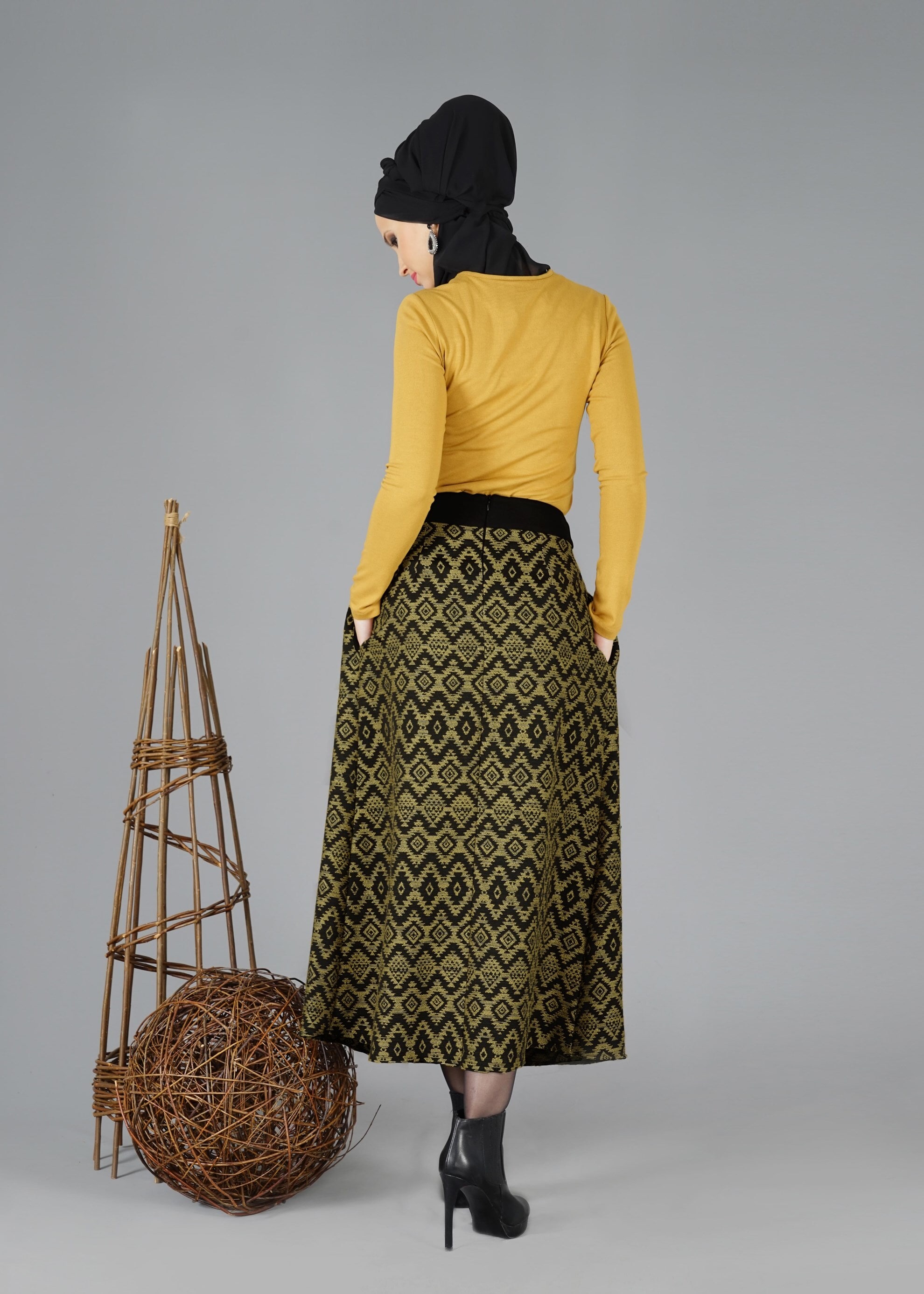 Tesettür giyim SİYAH 6931 ETEK