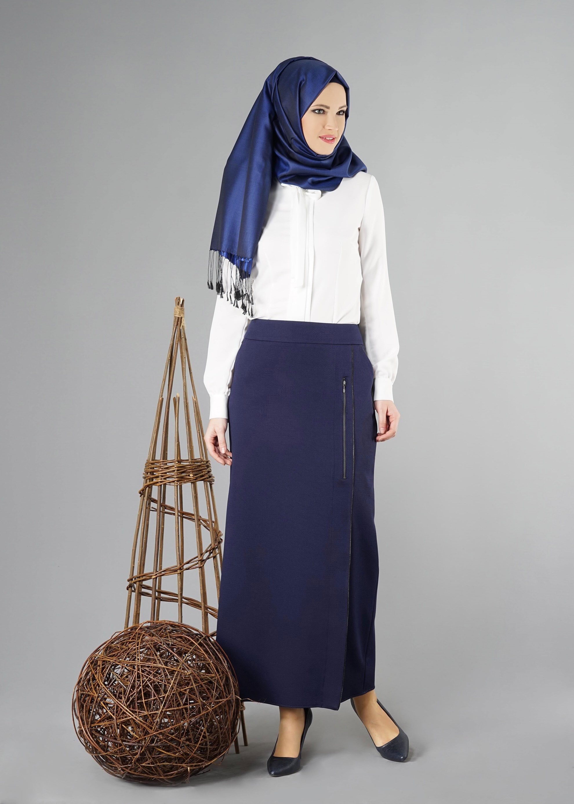 Tesettür giyim LACİVERT 6934 ETEK