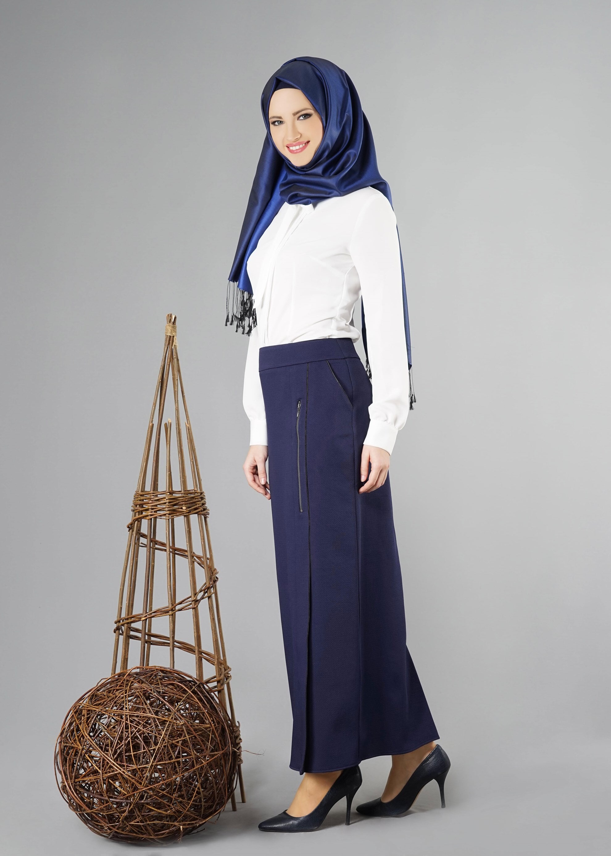 Tesettür giyim LACİVERT 6934 ETEK