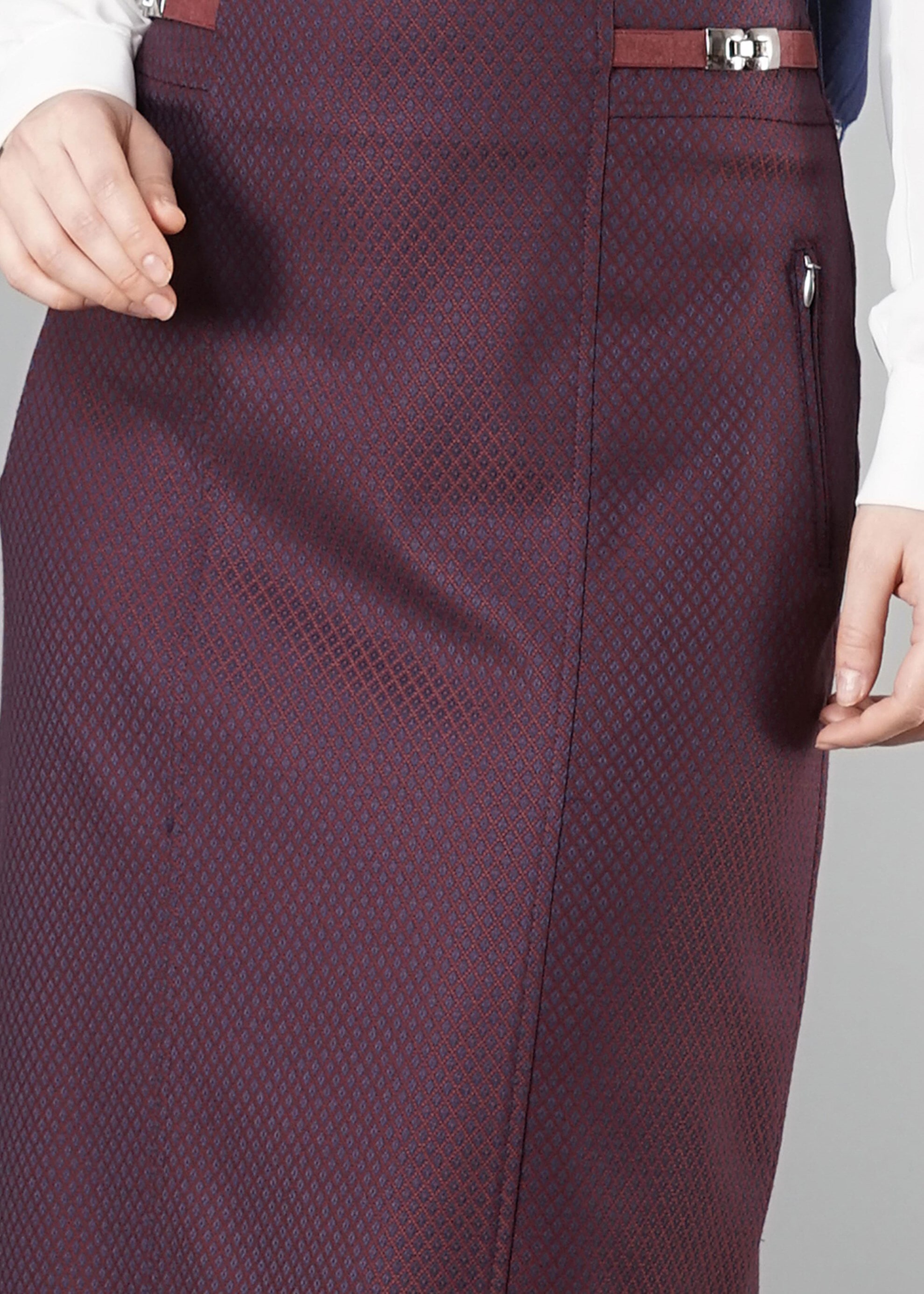 Tesettür giyim MÜRDÜM CEP DETAYLI DESENLİ ETEK 6935