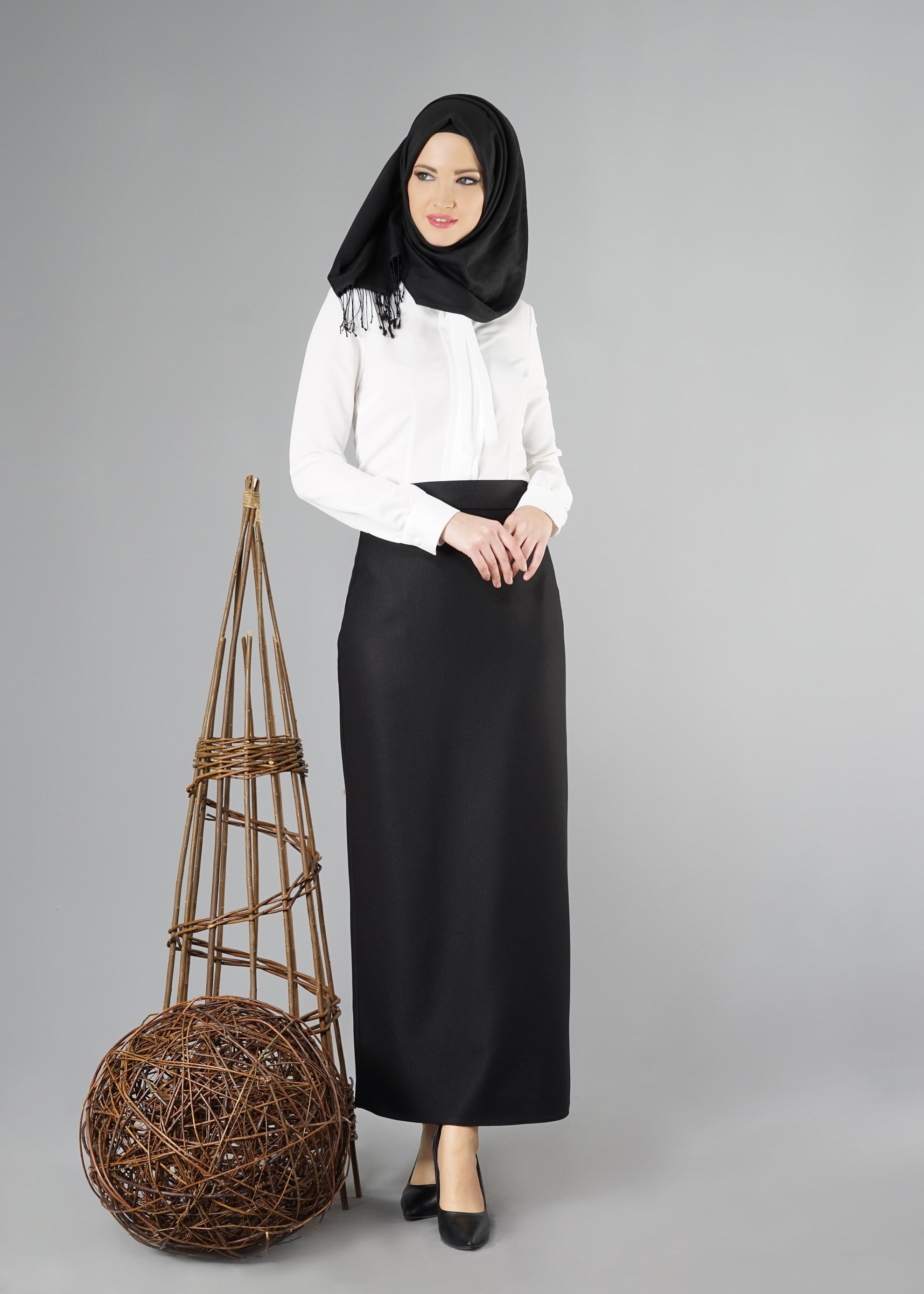 Tesettür giyim SİYAH 6944 ETEK